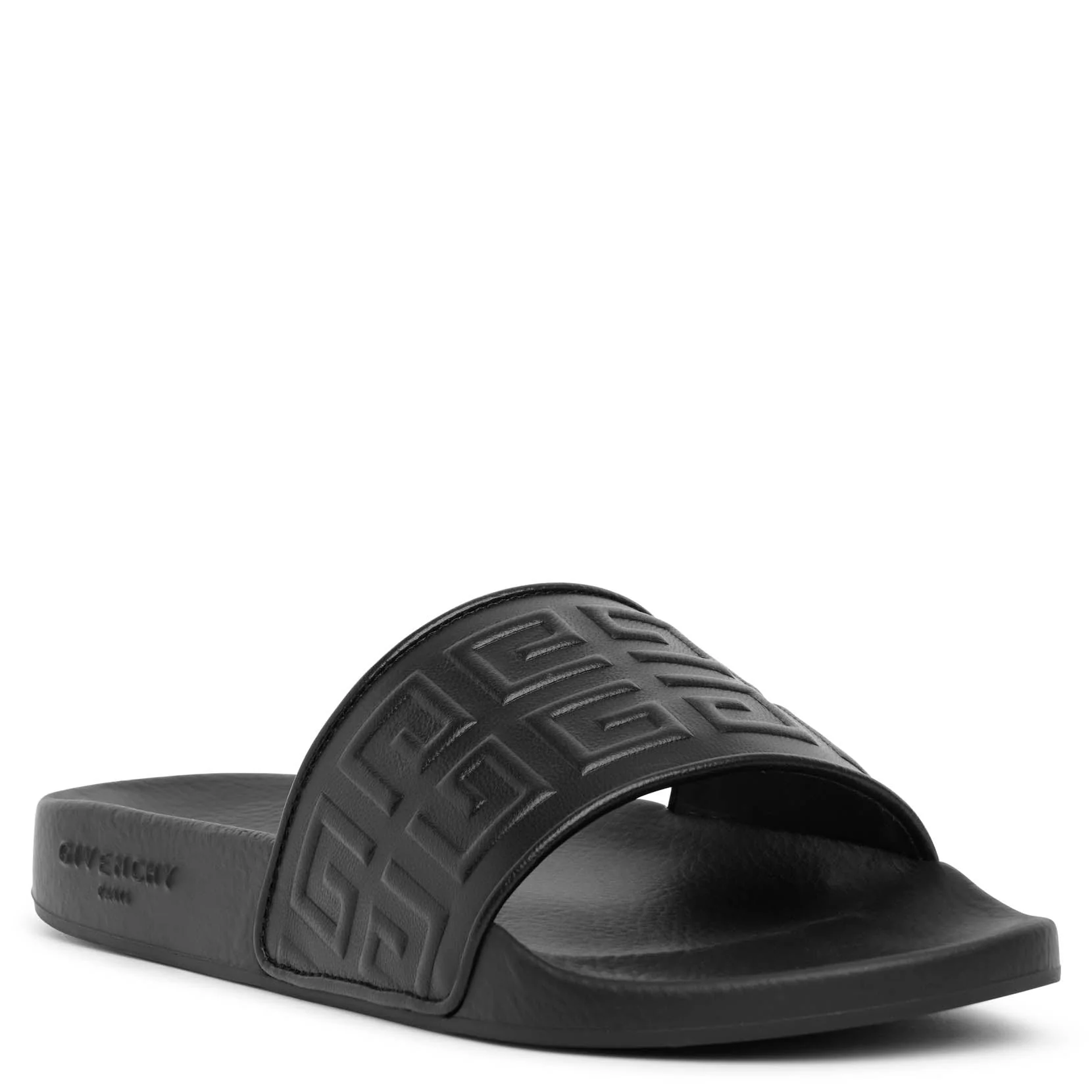 4G black leather and rubber slides - Image 3