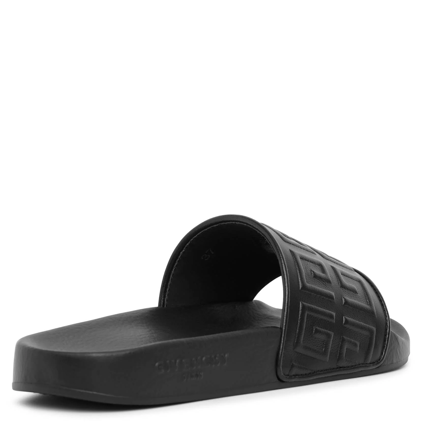 4G black leather and rubber slides - Image 4