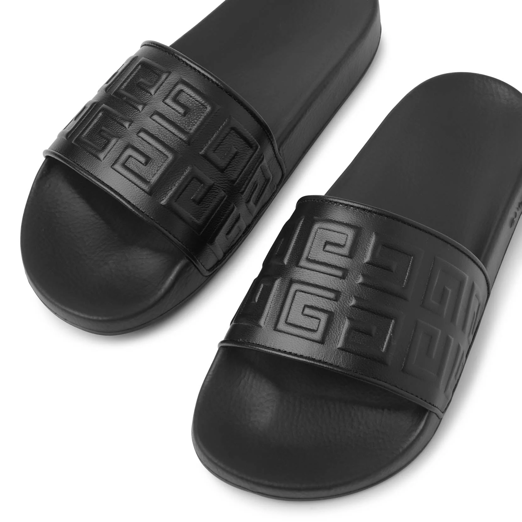 4G black leather and rubber slides - Image 5