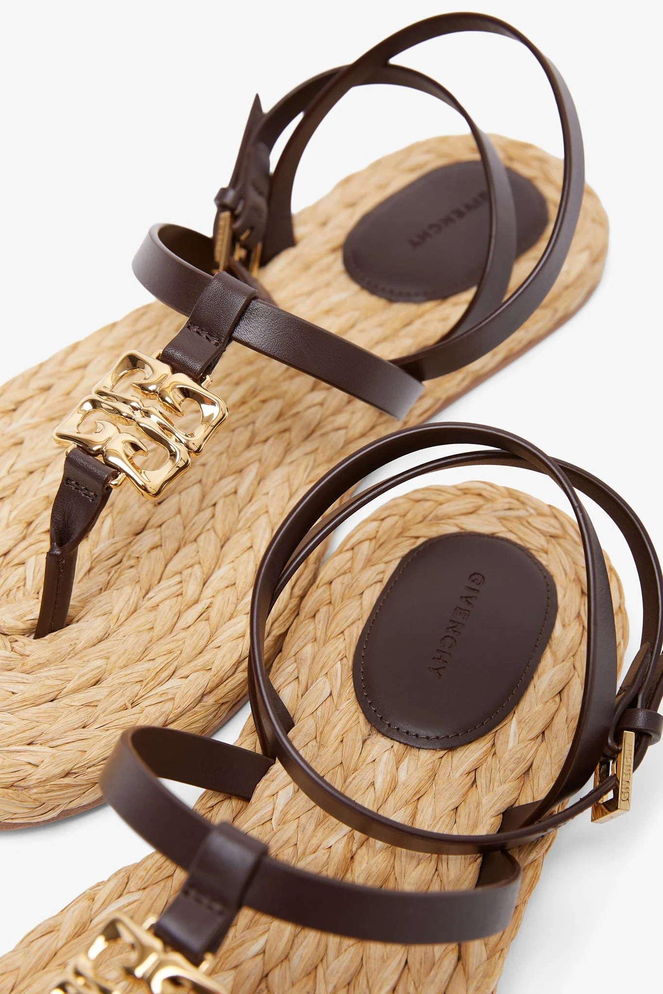 4G Liquid raffia and leather sandals - Image 4