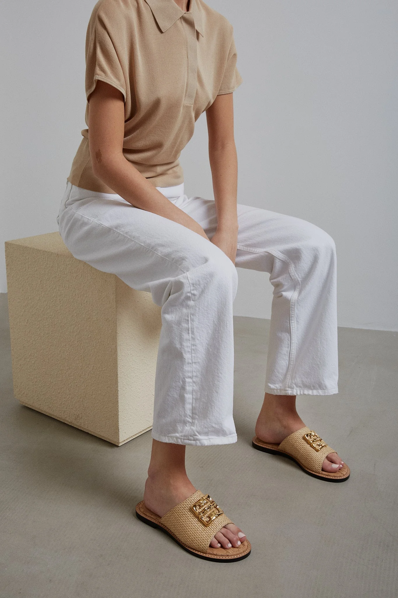 4G liquid raffia flat mules - Image 6