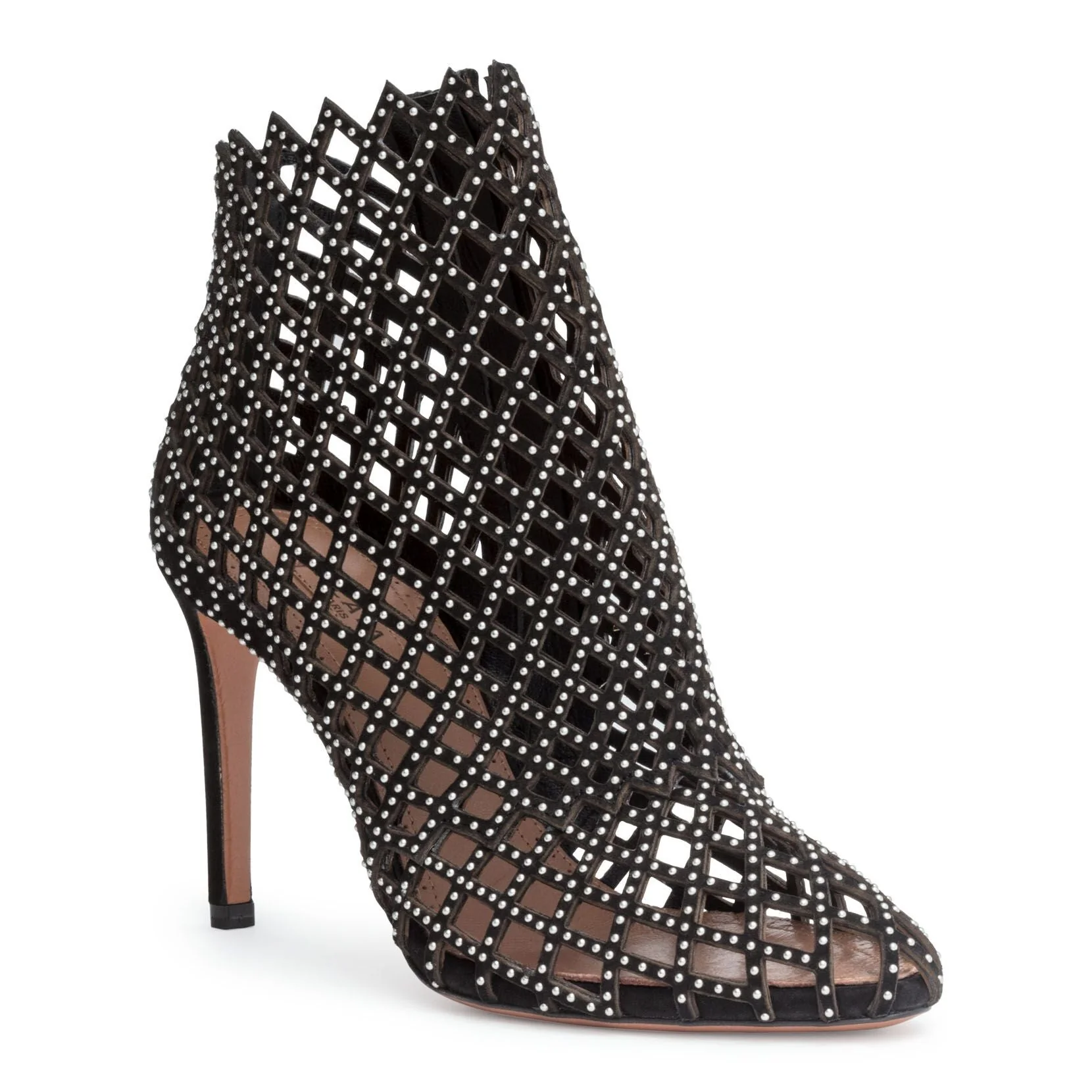 90 black suede cut out stud booties - Image 2