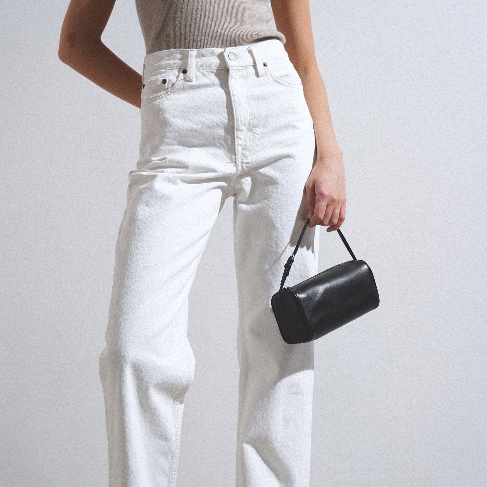 90'S black leather bag - Image 6