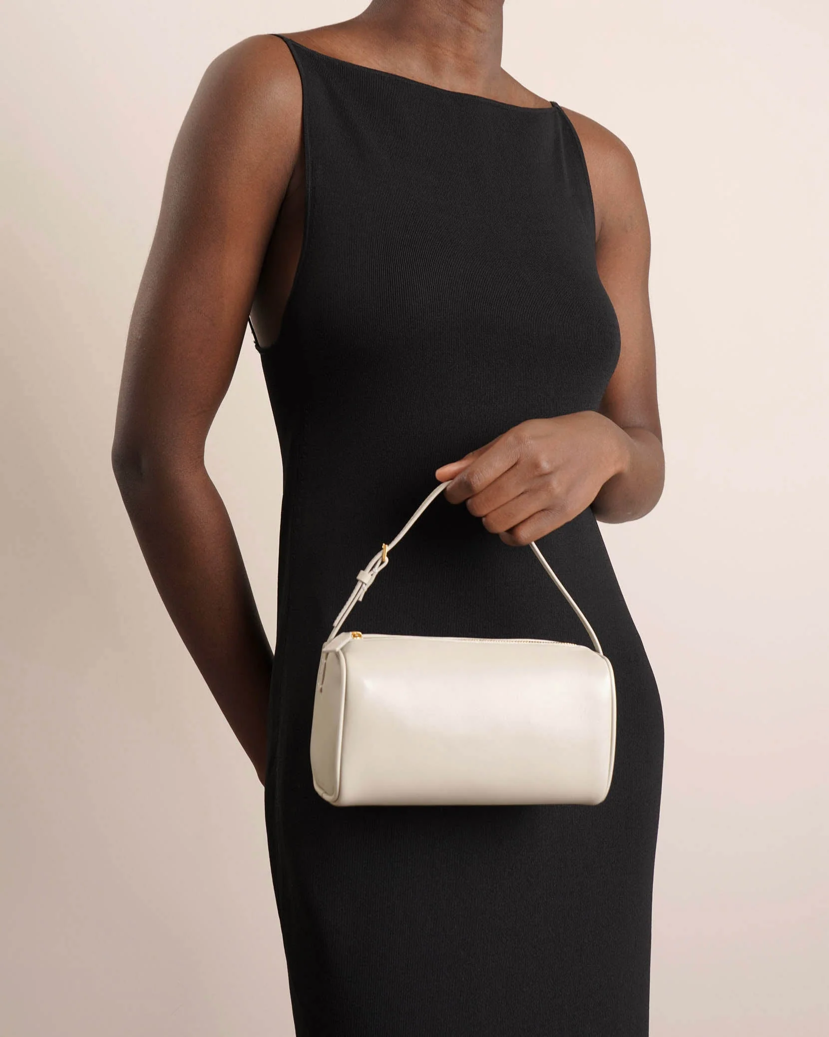 90's light grey leather bag - Image 2