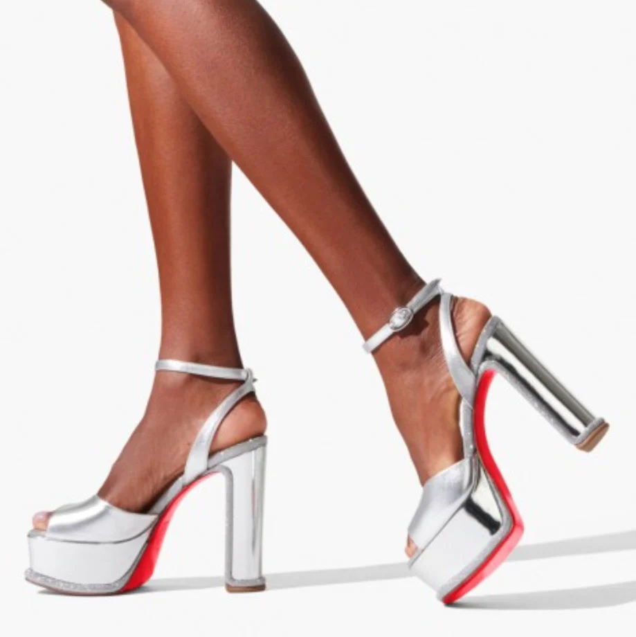 Amali Alta 130 silver leather sandals - Image 7