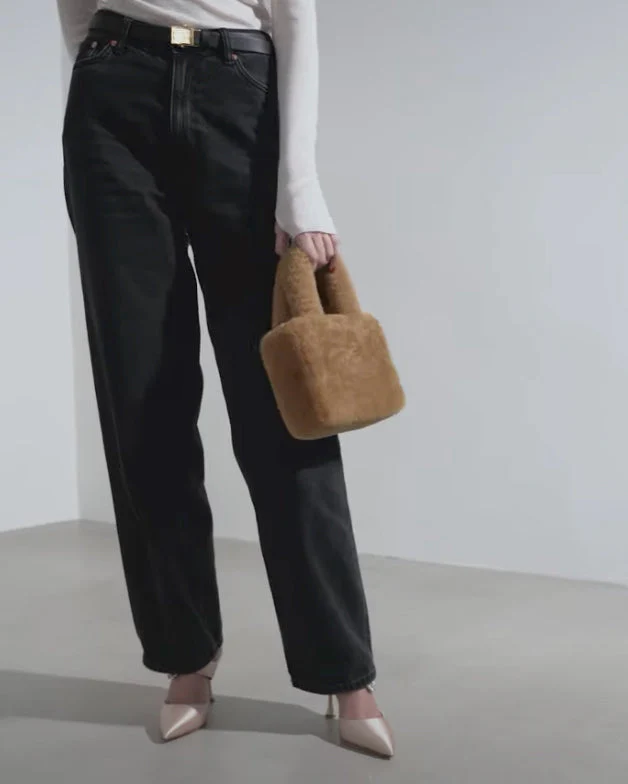 Amini Giuly brown shearling bag - Image 8
