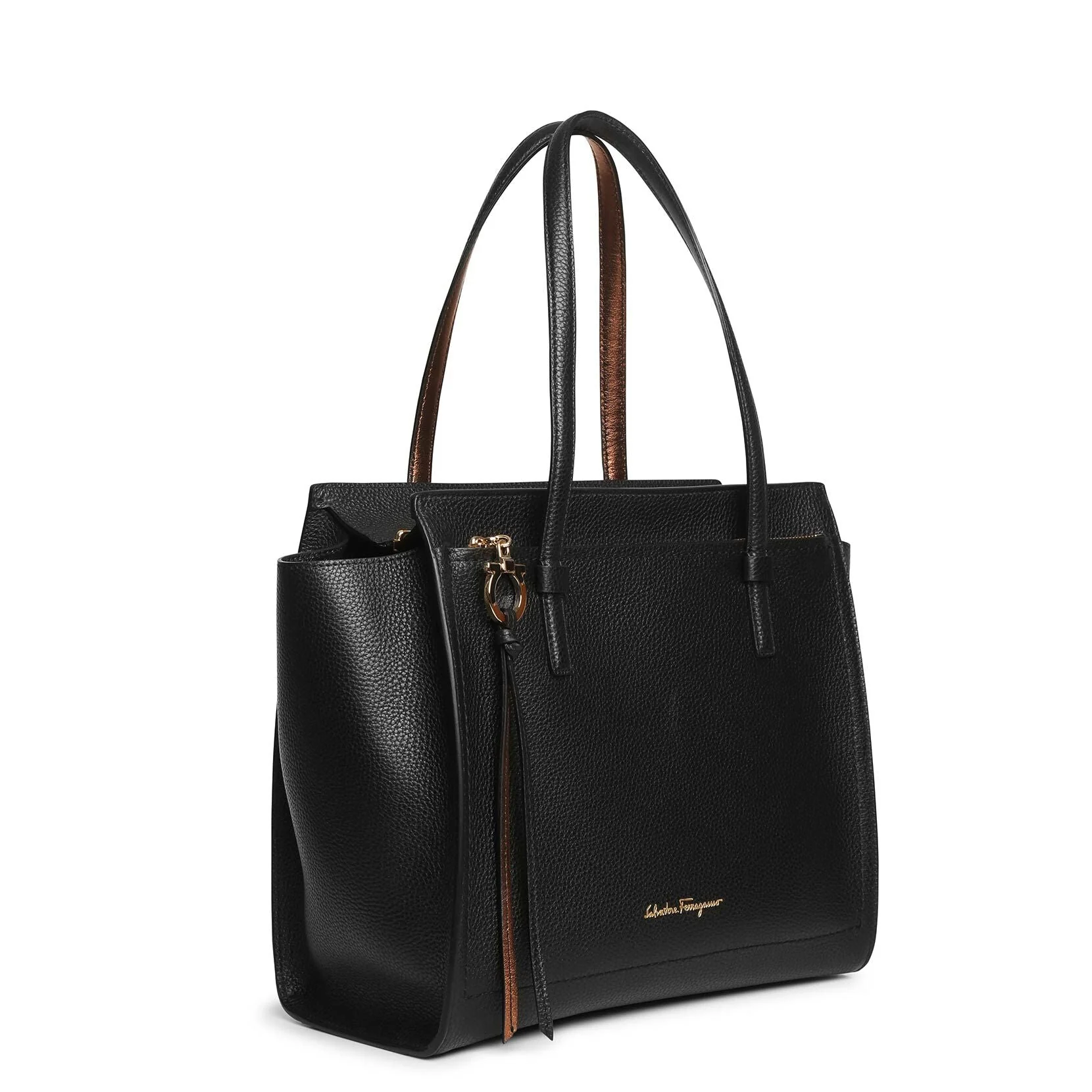 Amy M black leather tote bag - Image 2