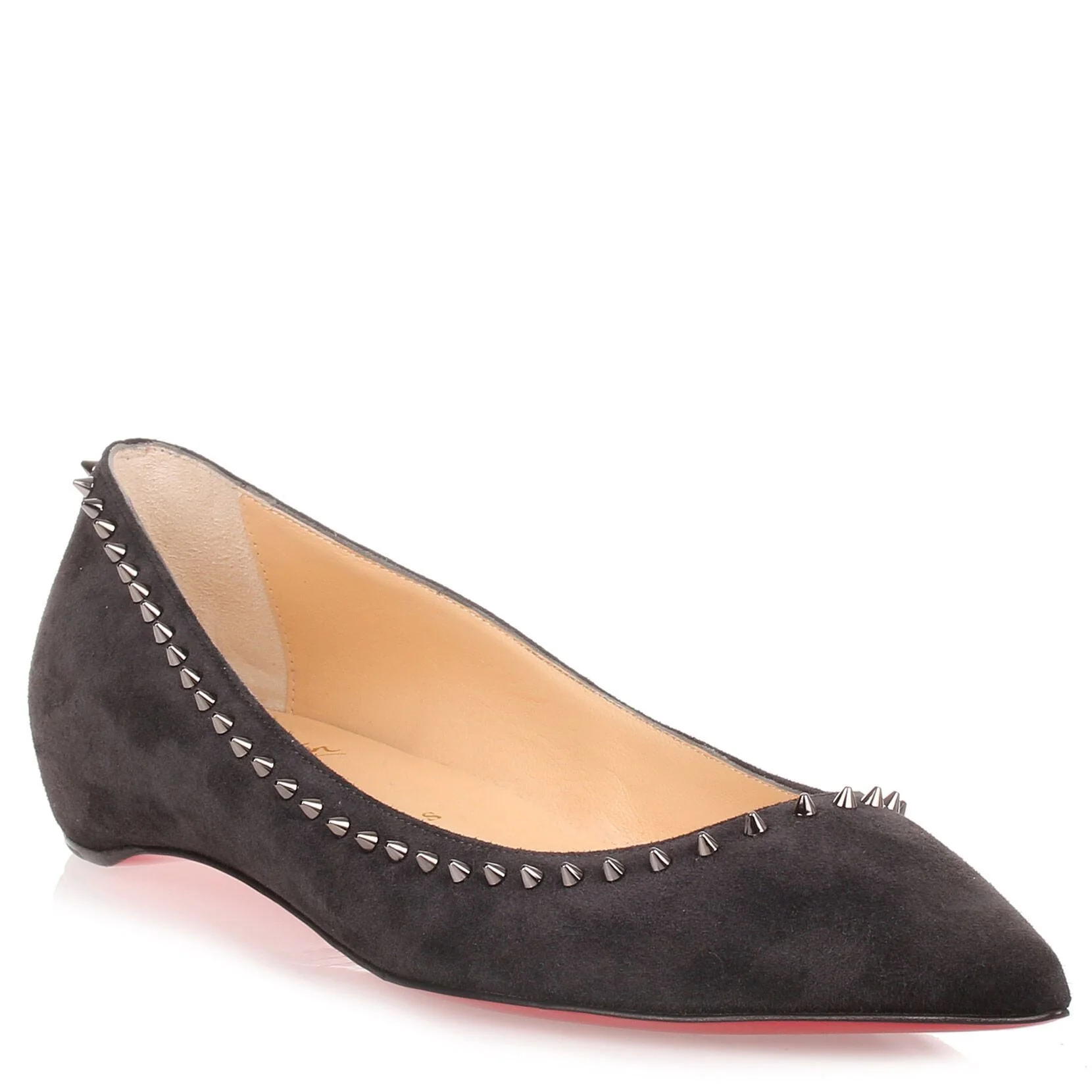 Anjalina grey suede studded flat - Image 2
