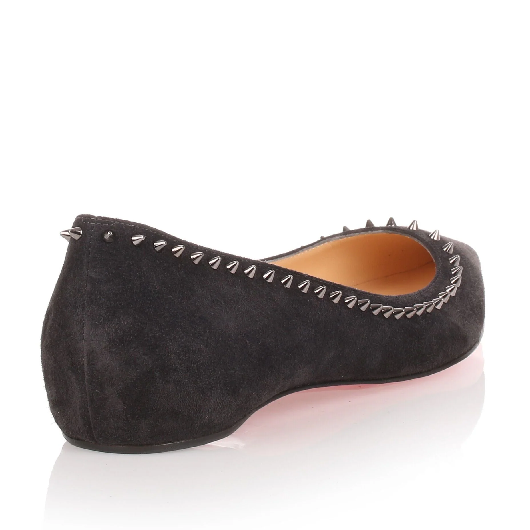 Anjalina grey suede studded flat - Image 3