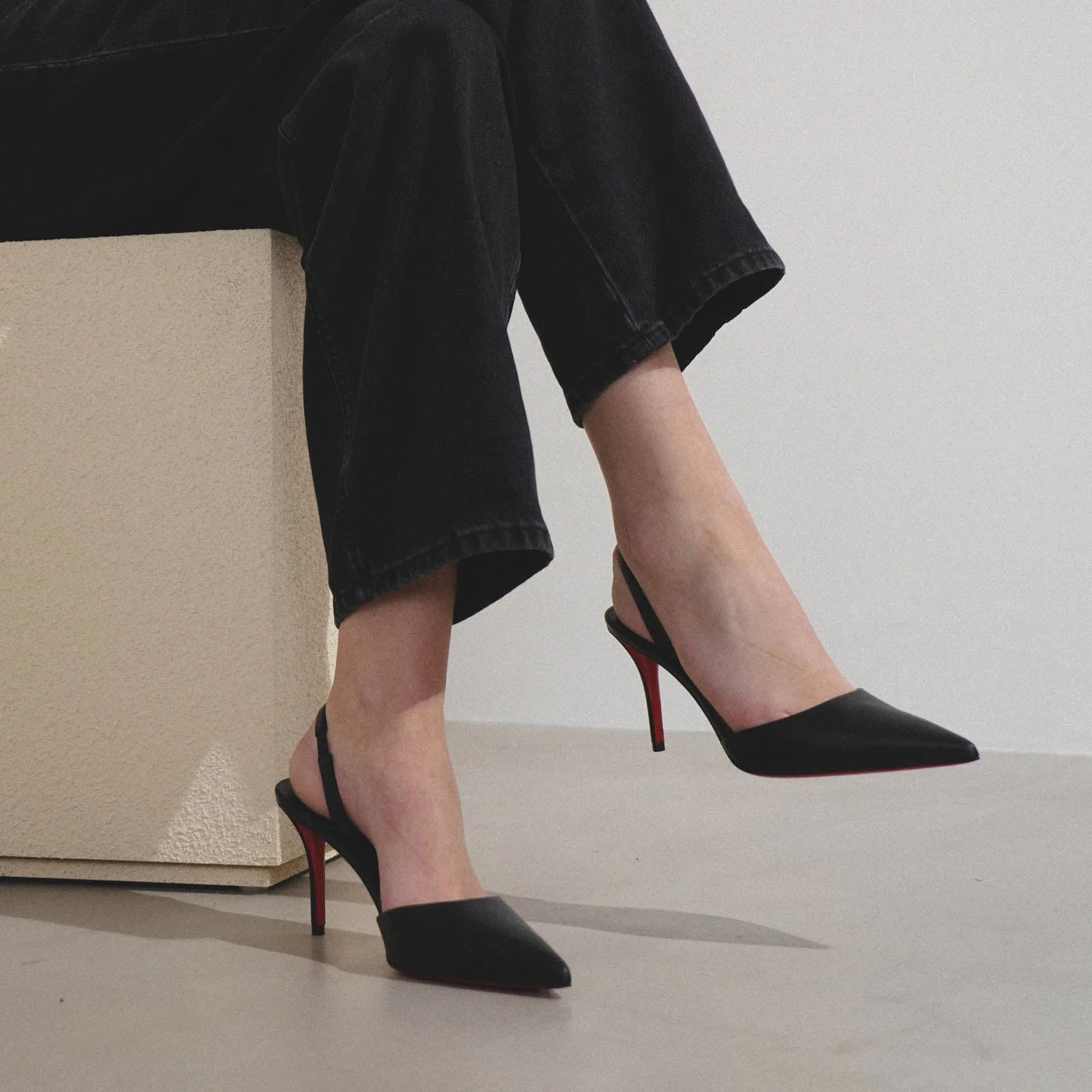 Apostropha 80 black leather slingbacks - Image 7