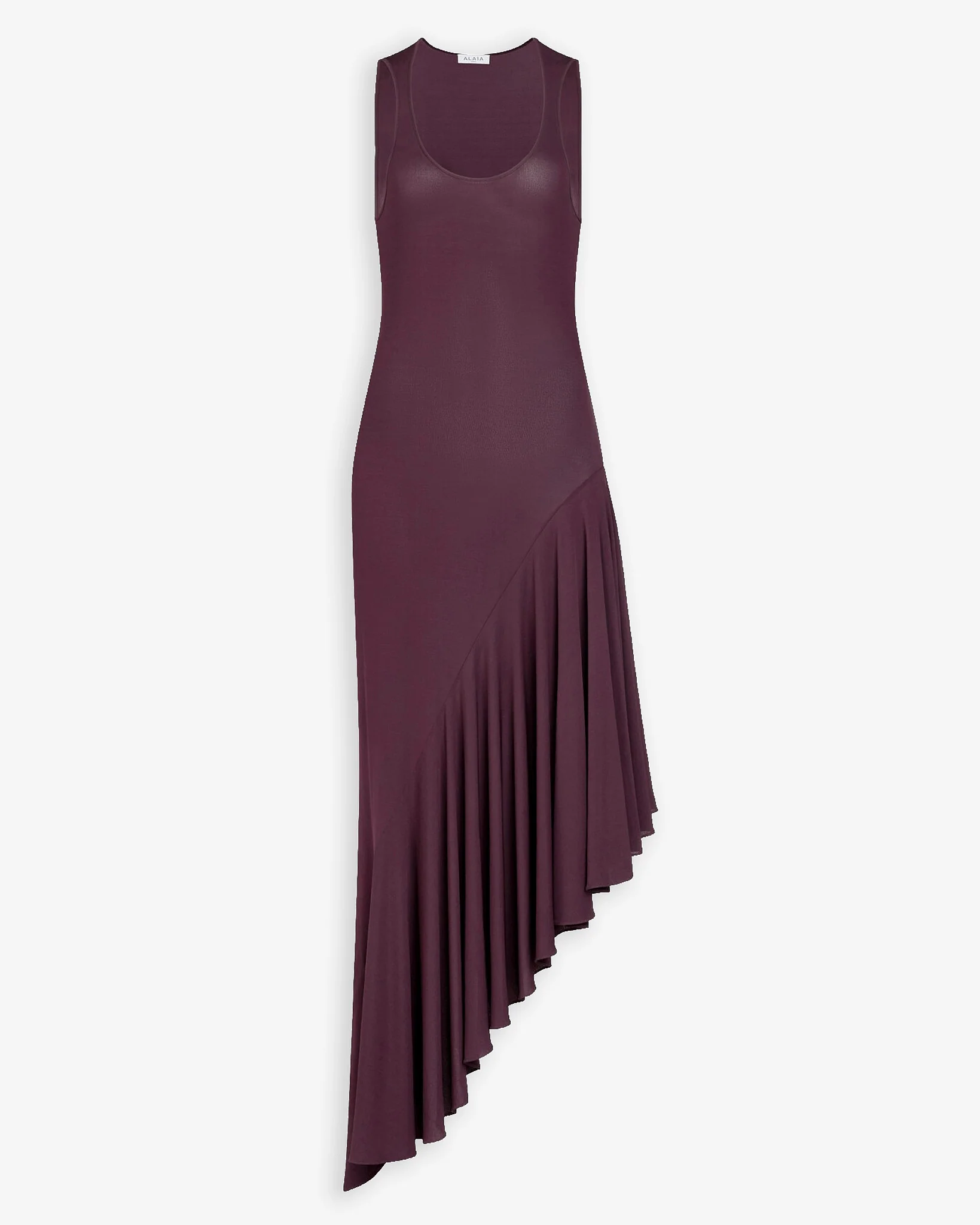 Asymmetric burgundy dress