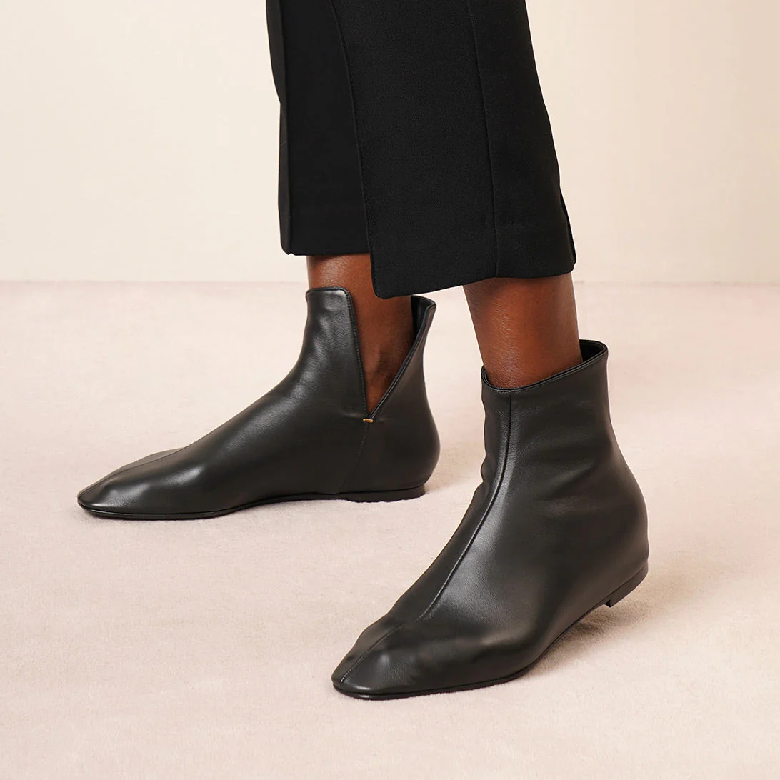 Ava black leather boots - Image 7