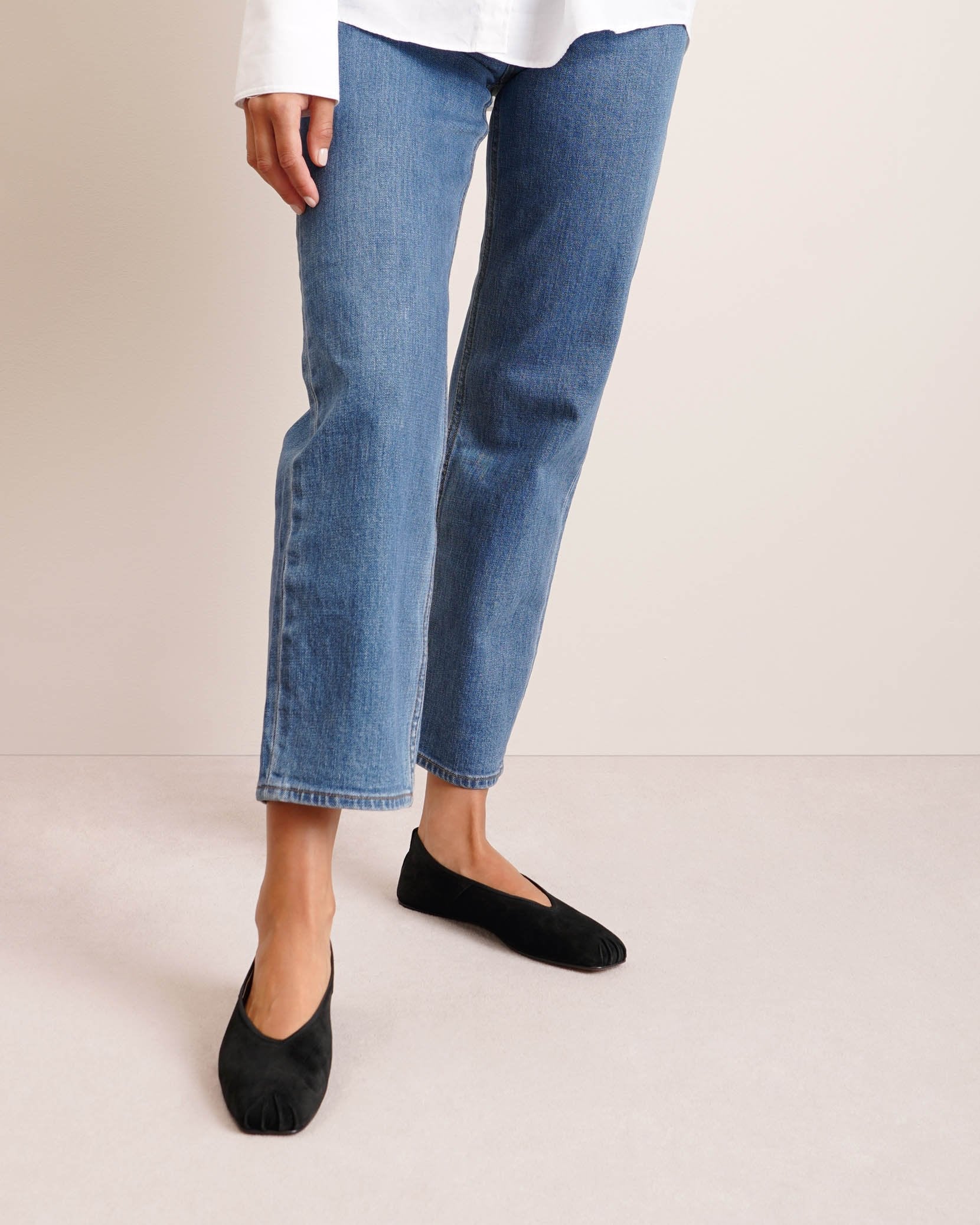 Ballet slipper black suede - Image 2