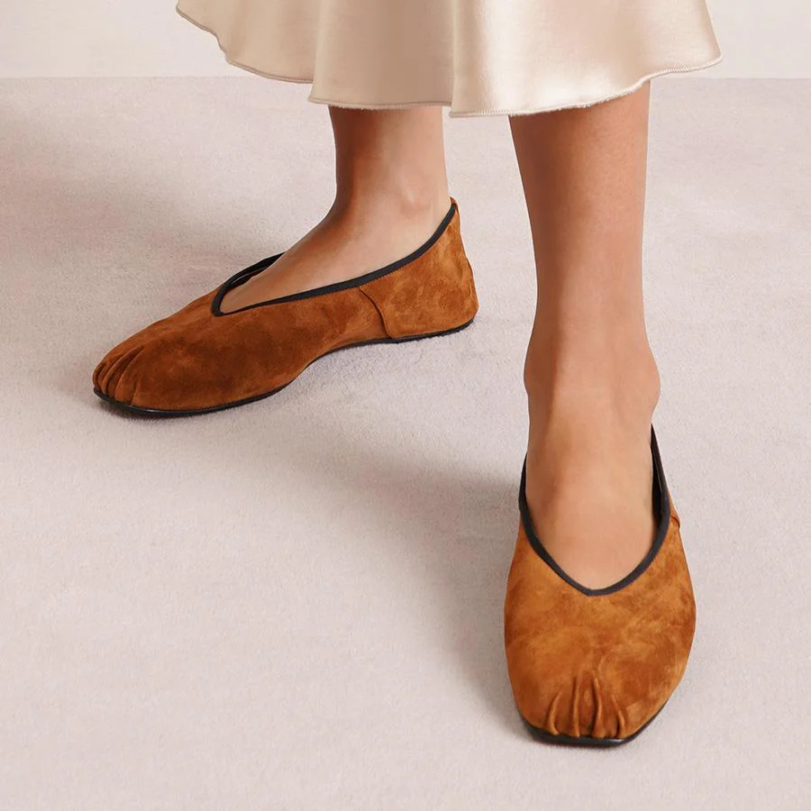 Ballet slipper brown suede - Image 6