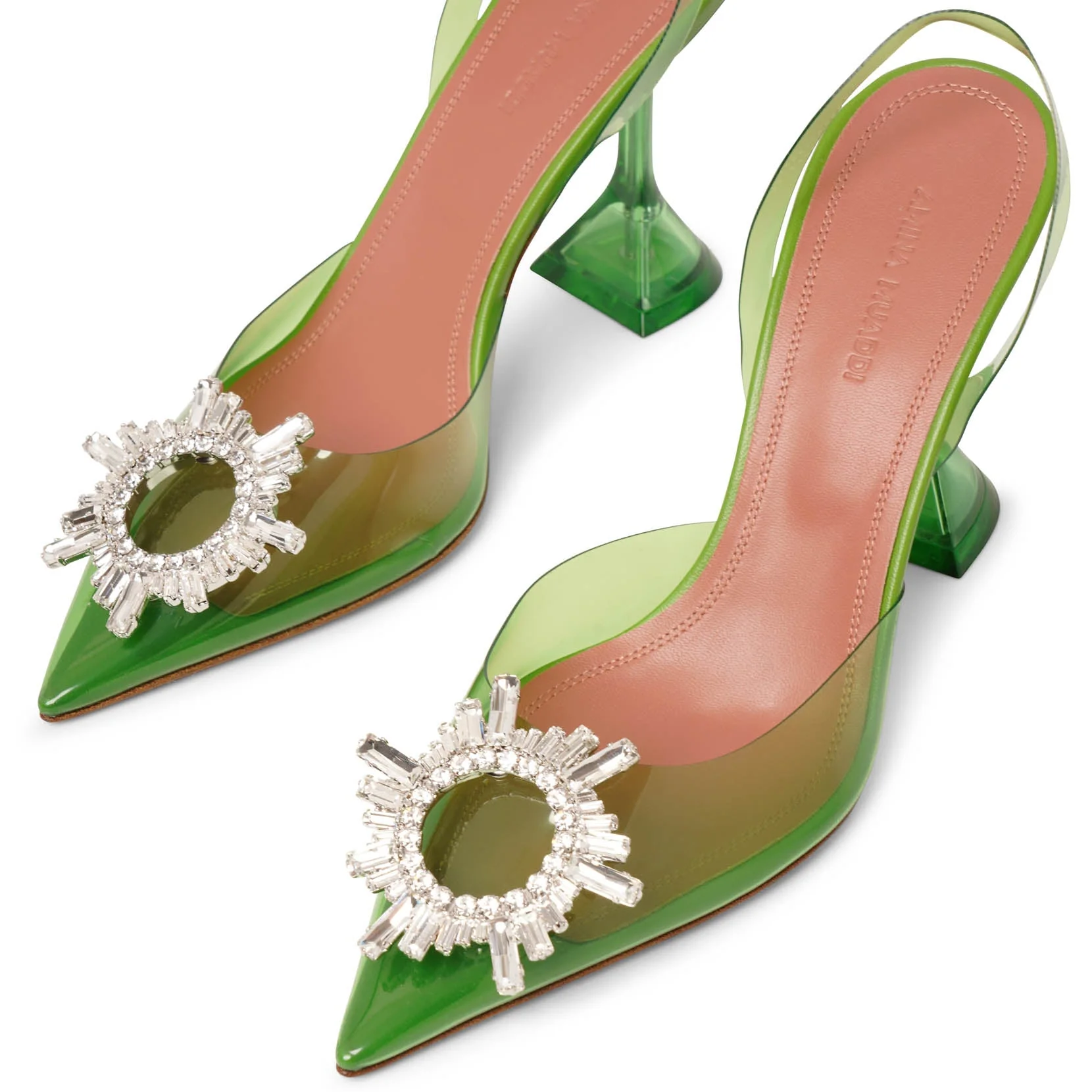 Begum crystal embellished green pvc pumps - Image 6
