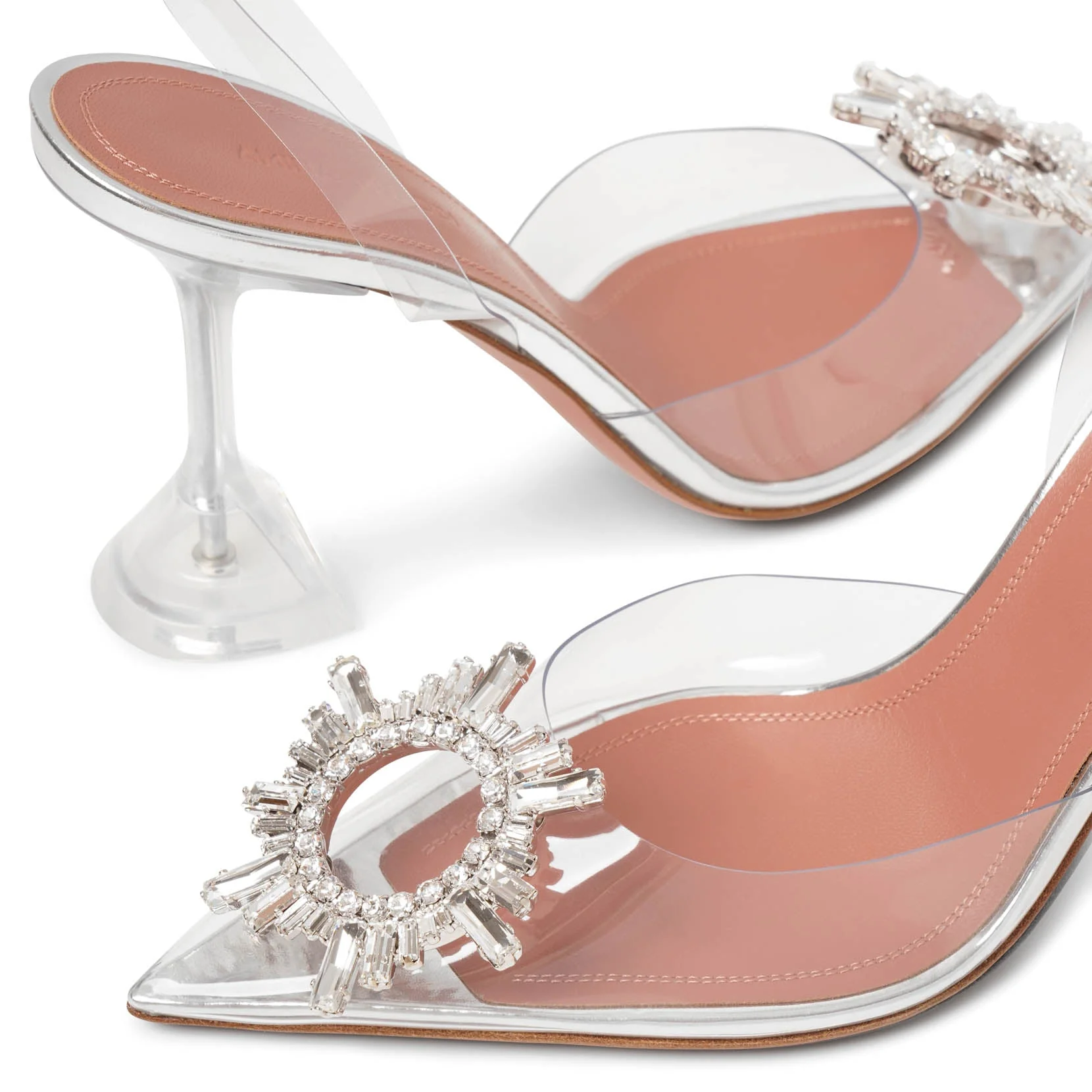 Begum crystal embellished transparent pvc pumps - Image 4