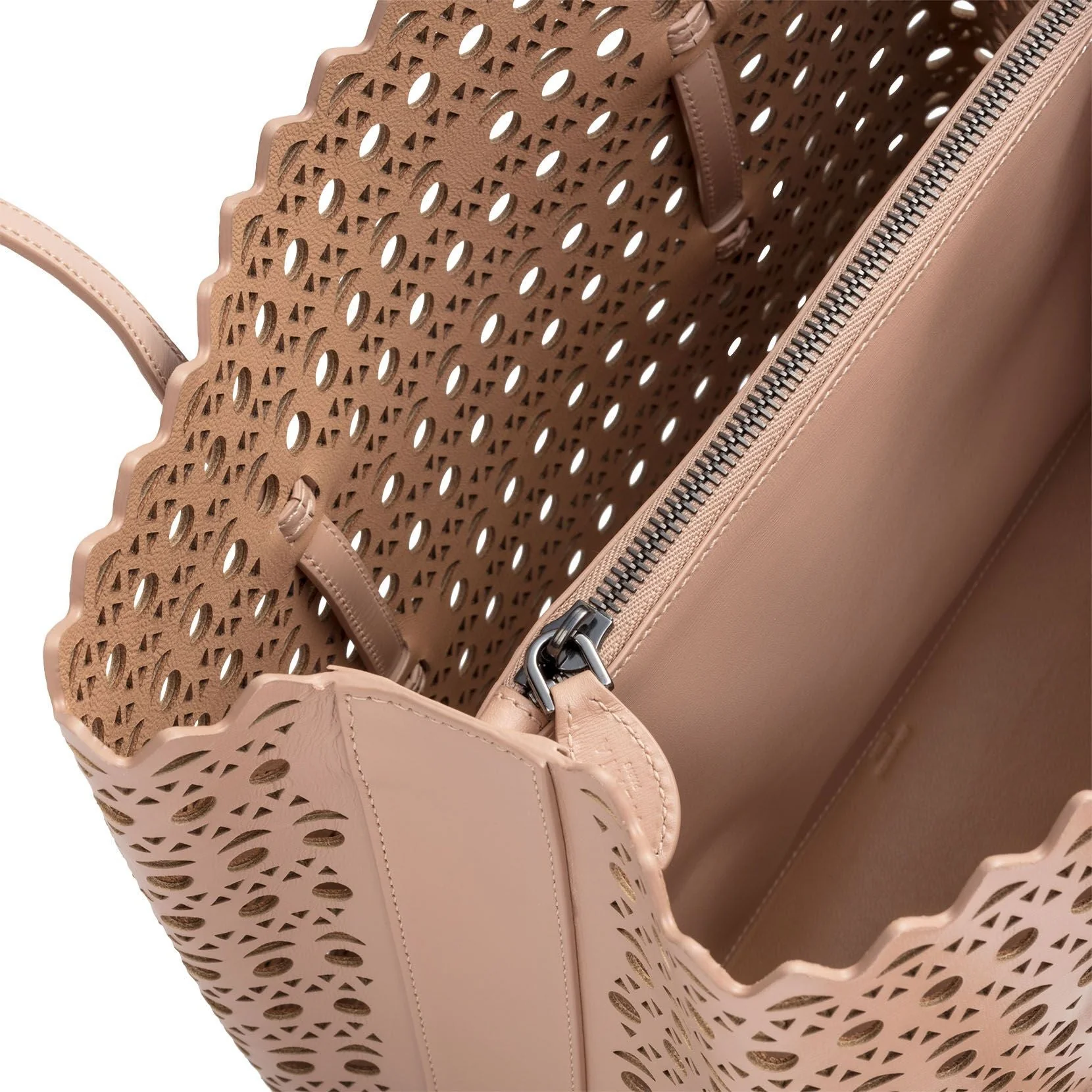 Beige laser-cut tote bag - Image 4