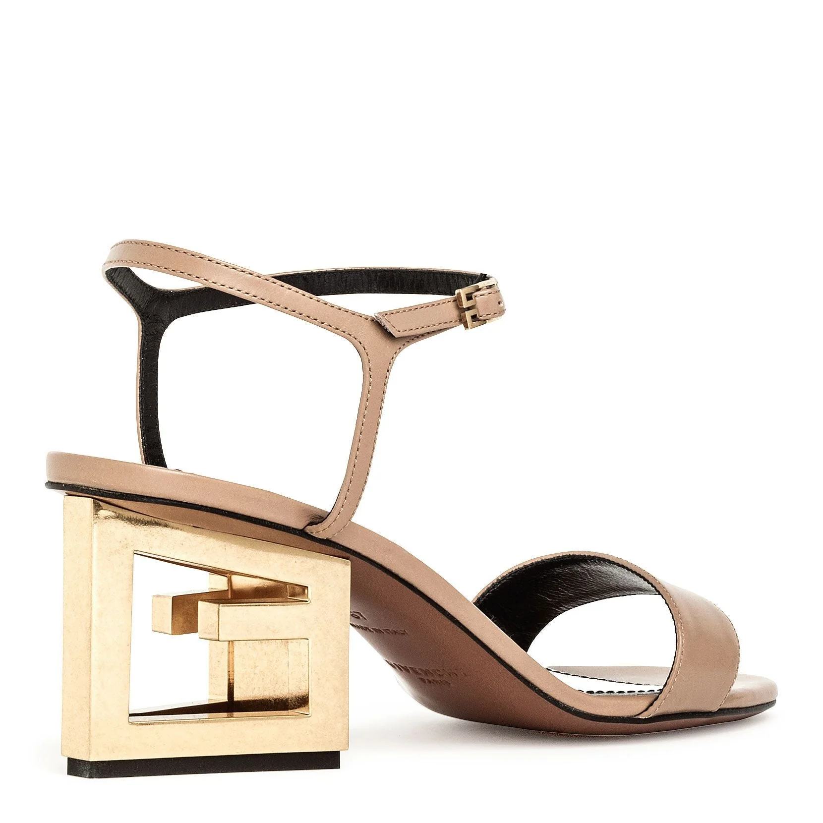 Beige Leather Triangle Sandal - Image 3