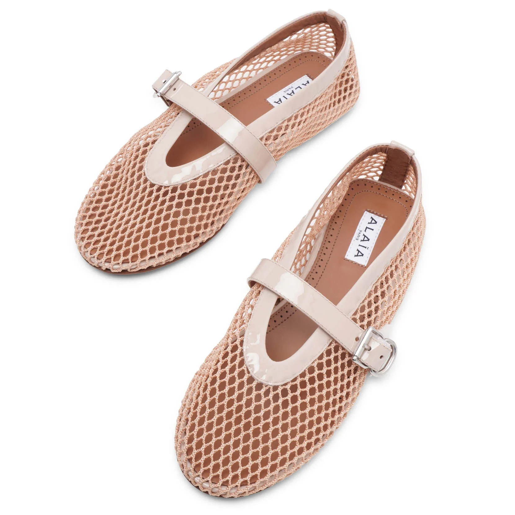 Beige mesh ballet flats - Image 5