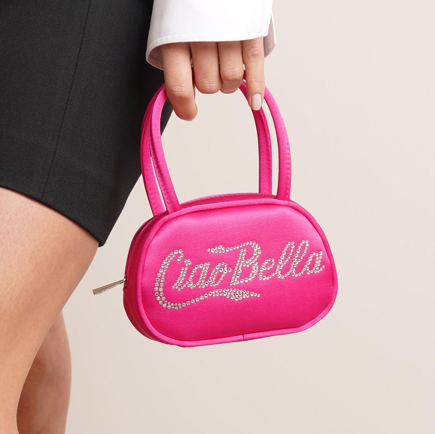 Bella pink satin mini tote - Image 6