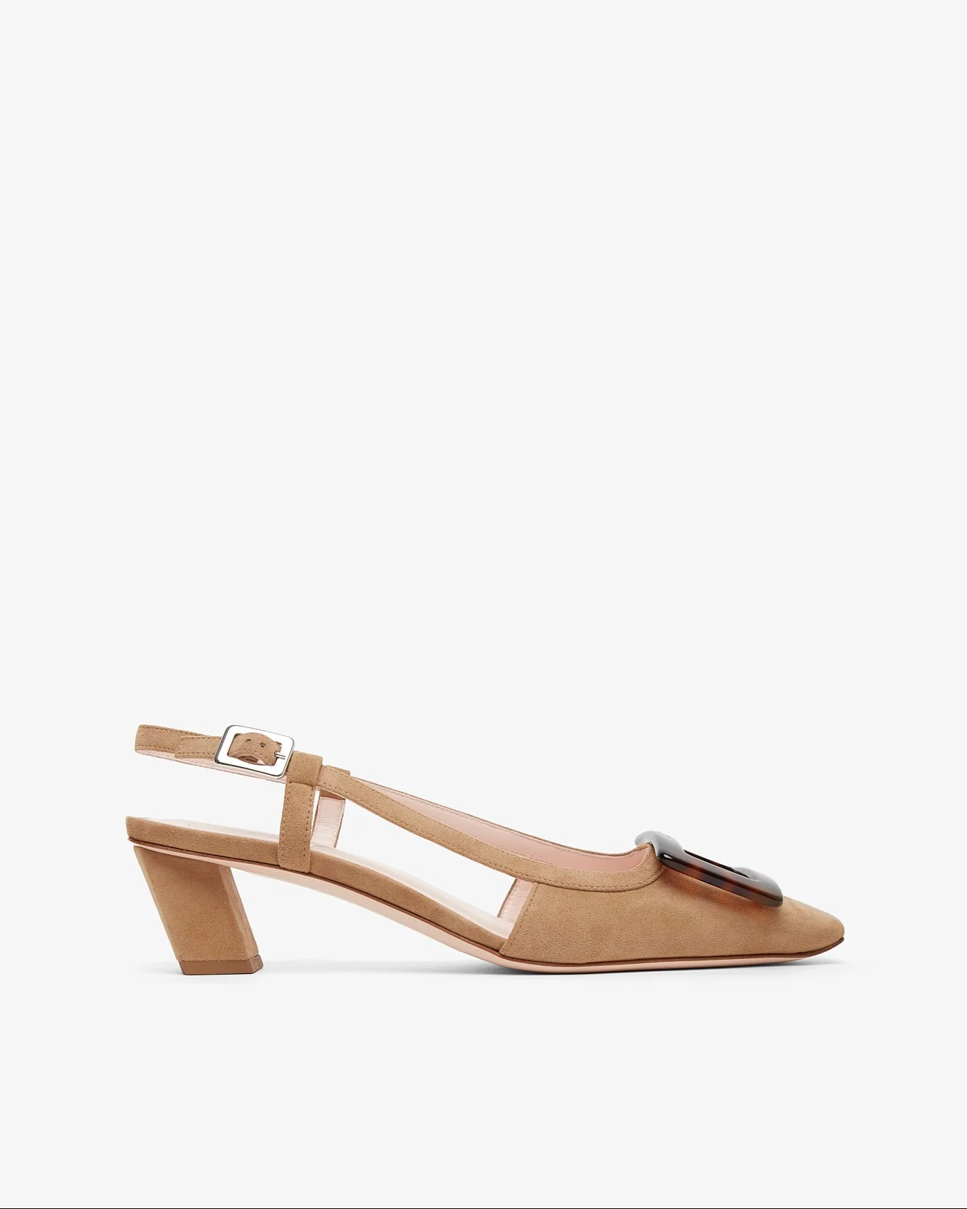 Belle Vivier 45 beige turtle sling backs