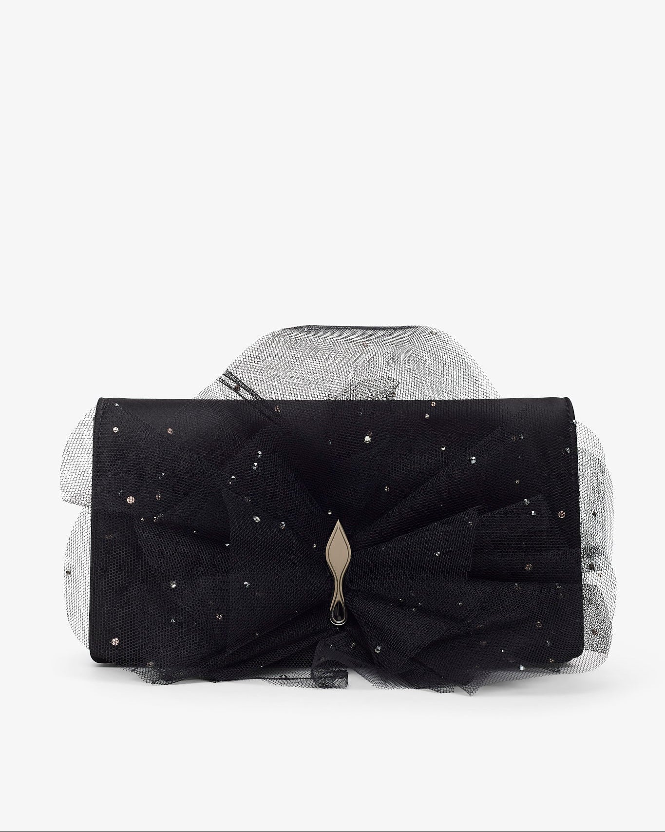 Bettina black bow clutch