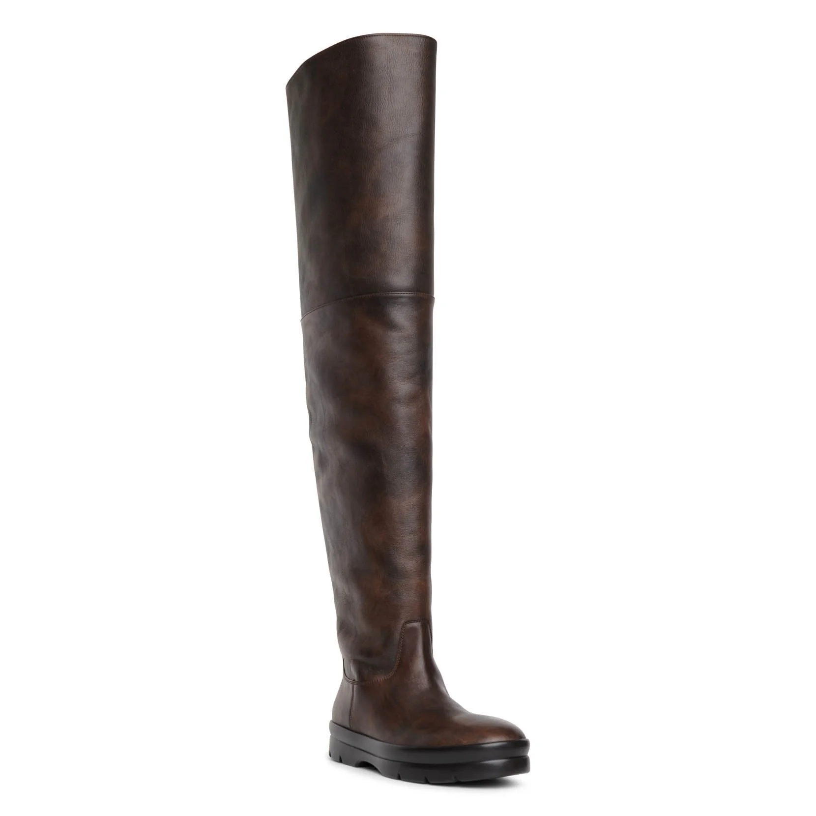 Billie vintage brown leather high boots - Image 3