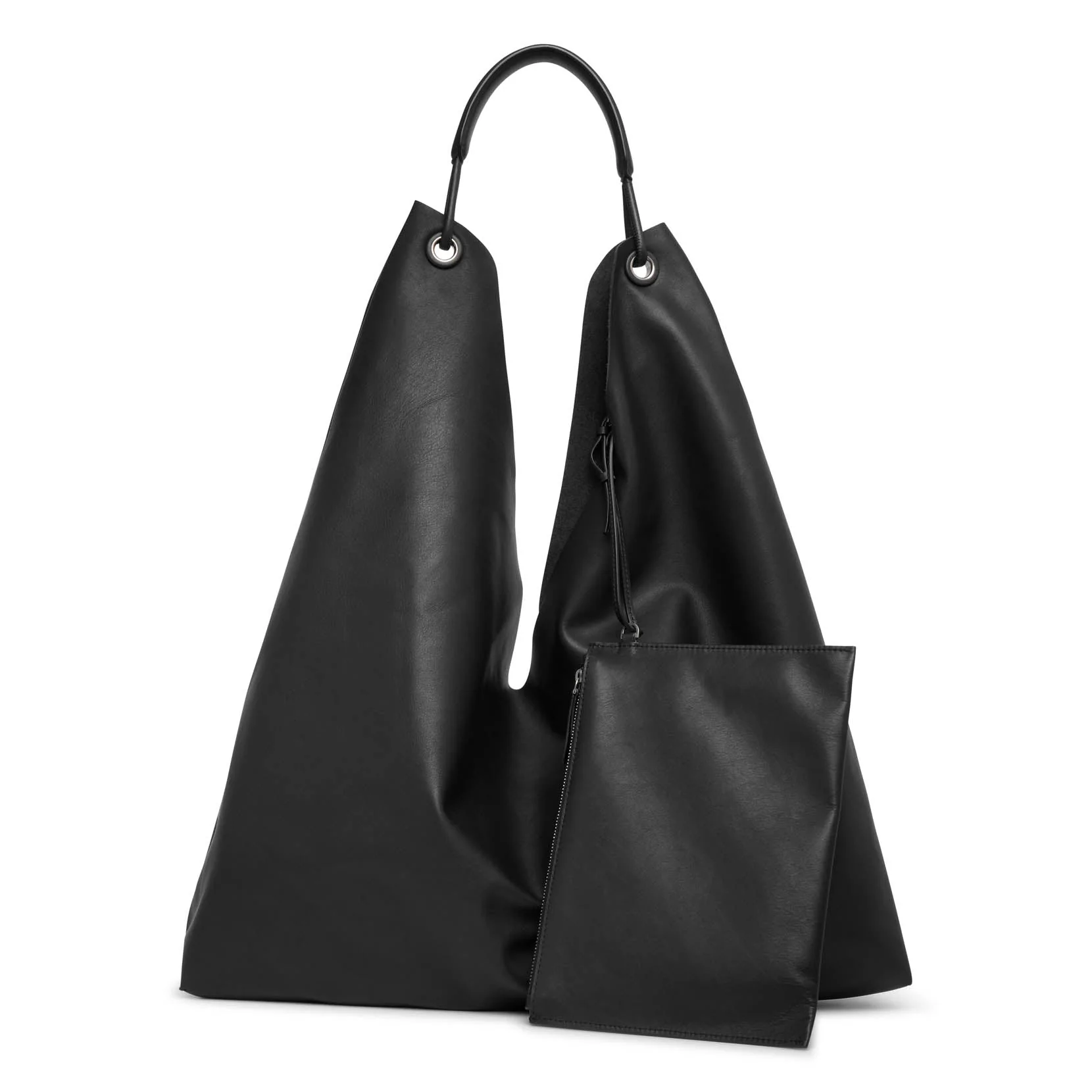 Bindle 3 black leather shoulder bag - Image 4