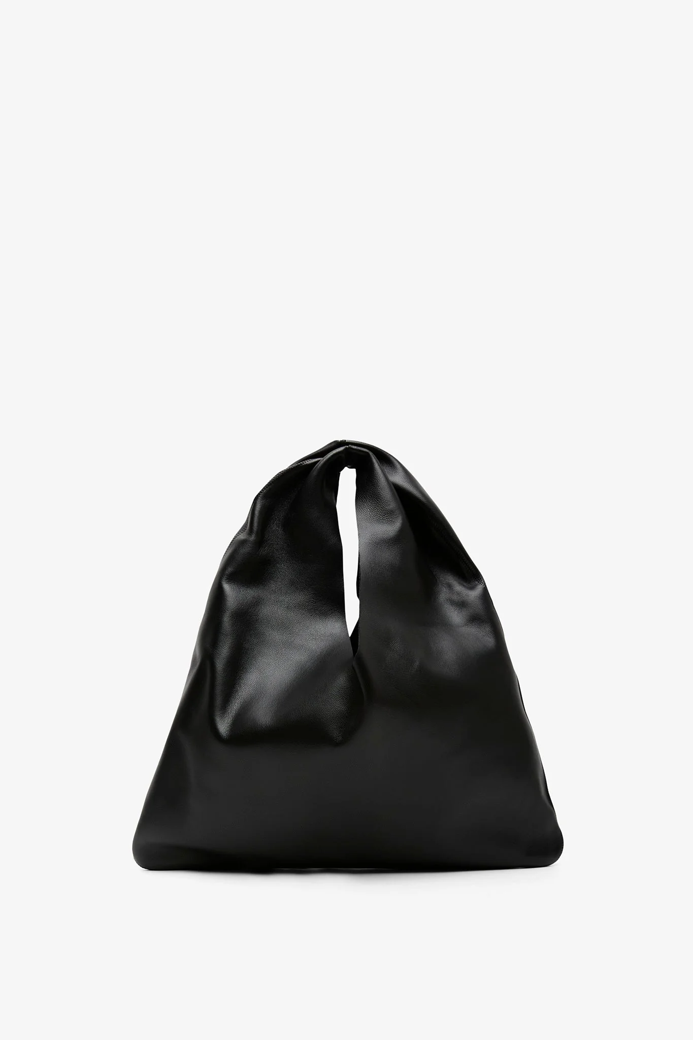 Bindle small black leather bag