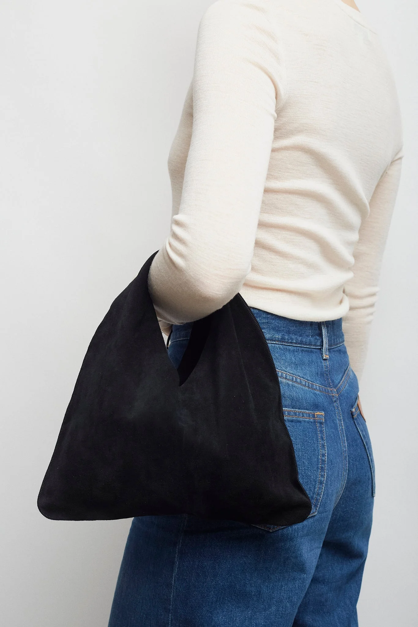 Bindle small black suede bag - Image 4