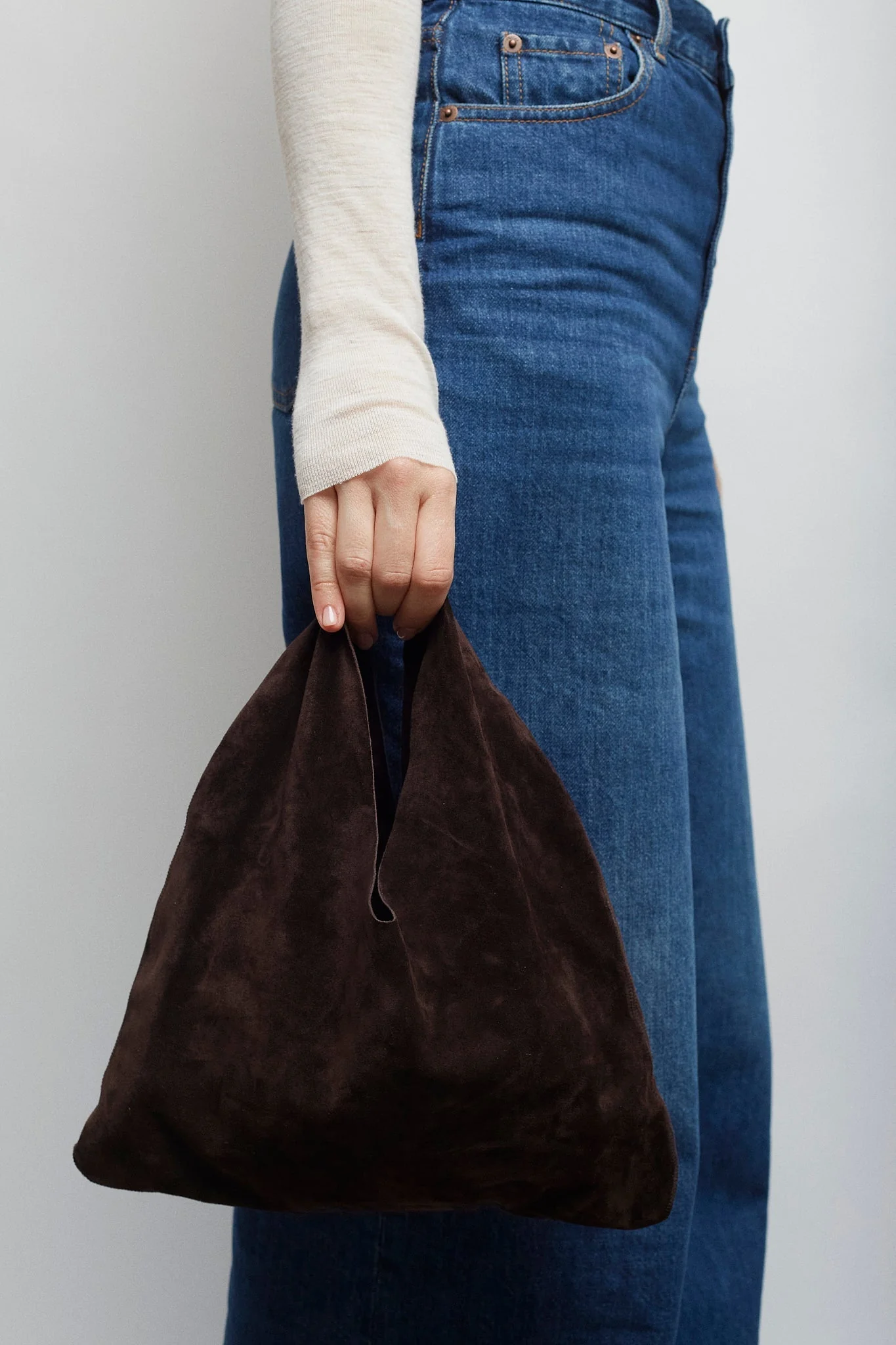 Bindle small brown suede bag - Image 4