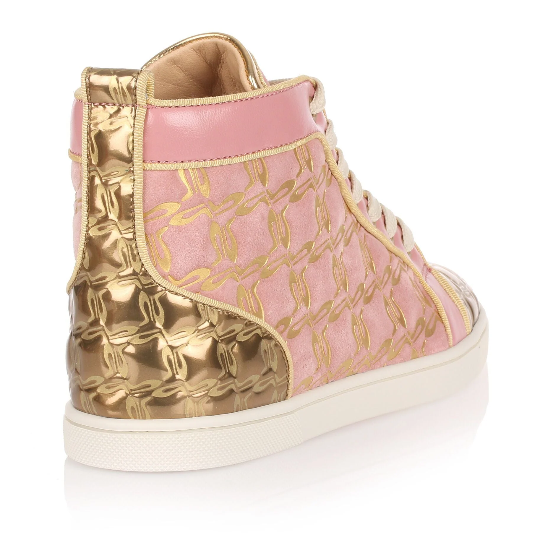 Bip Bip pink and gold suede sneaker - Image 3