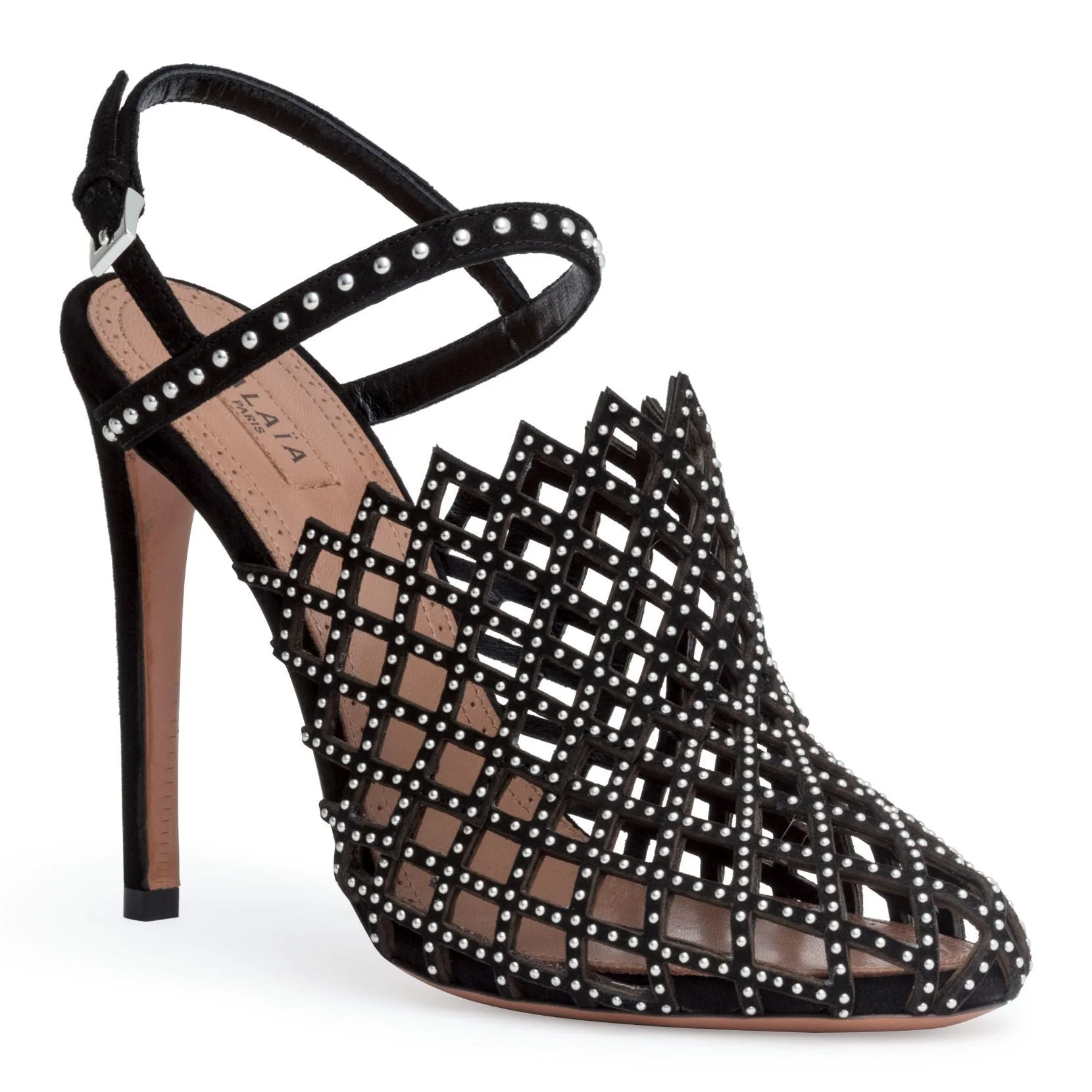 Black 110 cut out stud sandals - Image 2