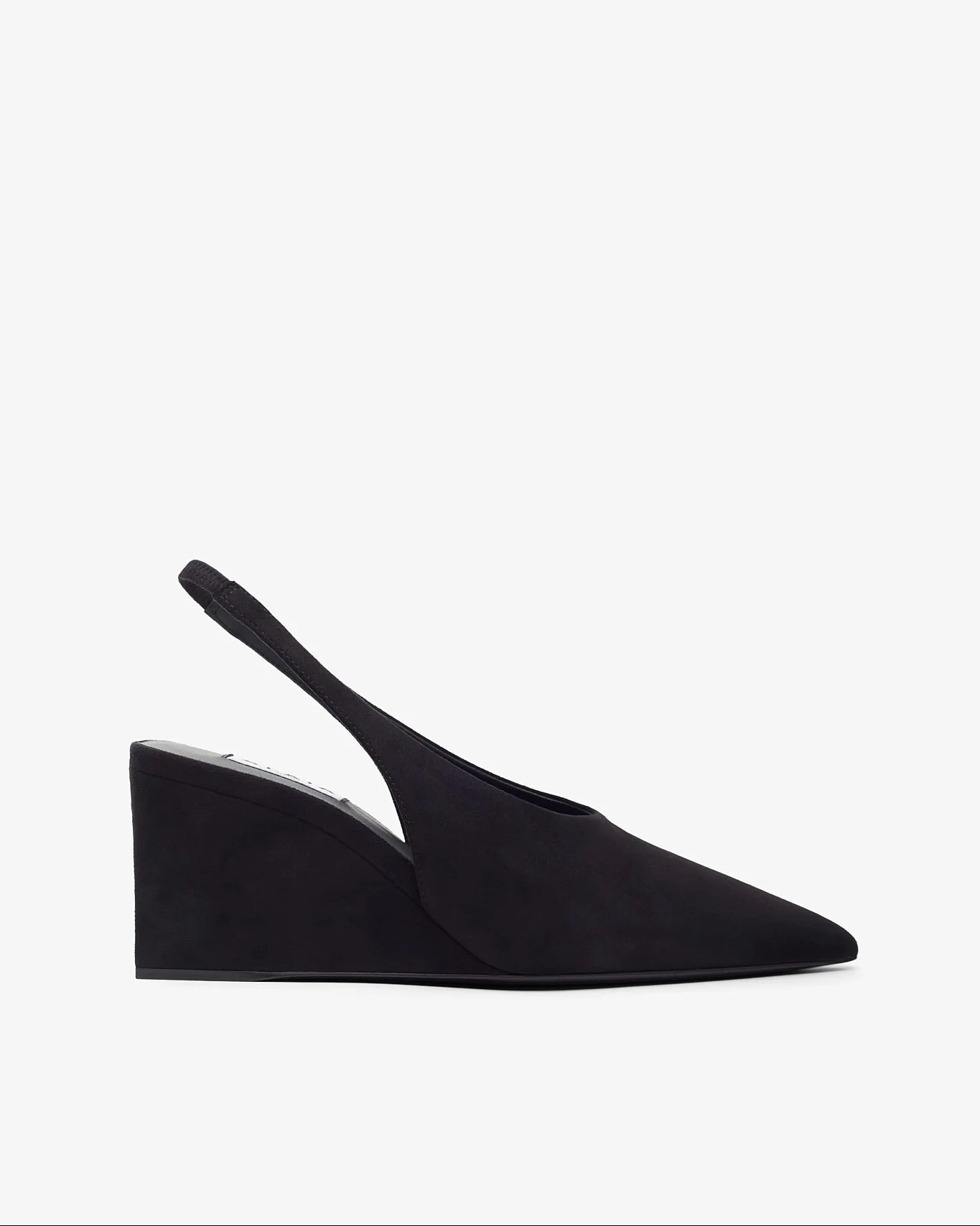 Black 90 suede slingback wedges