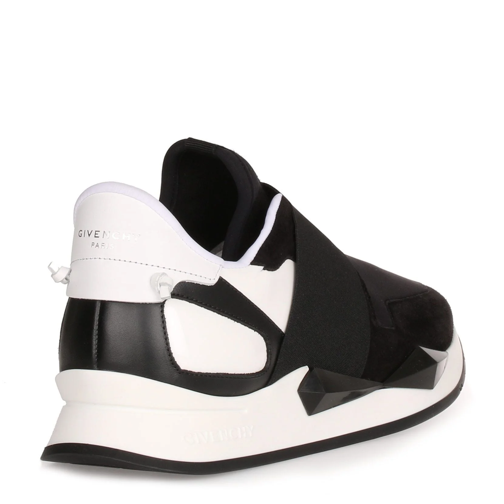 Black and white elastic runner sneaker - Image 3
