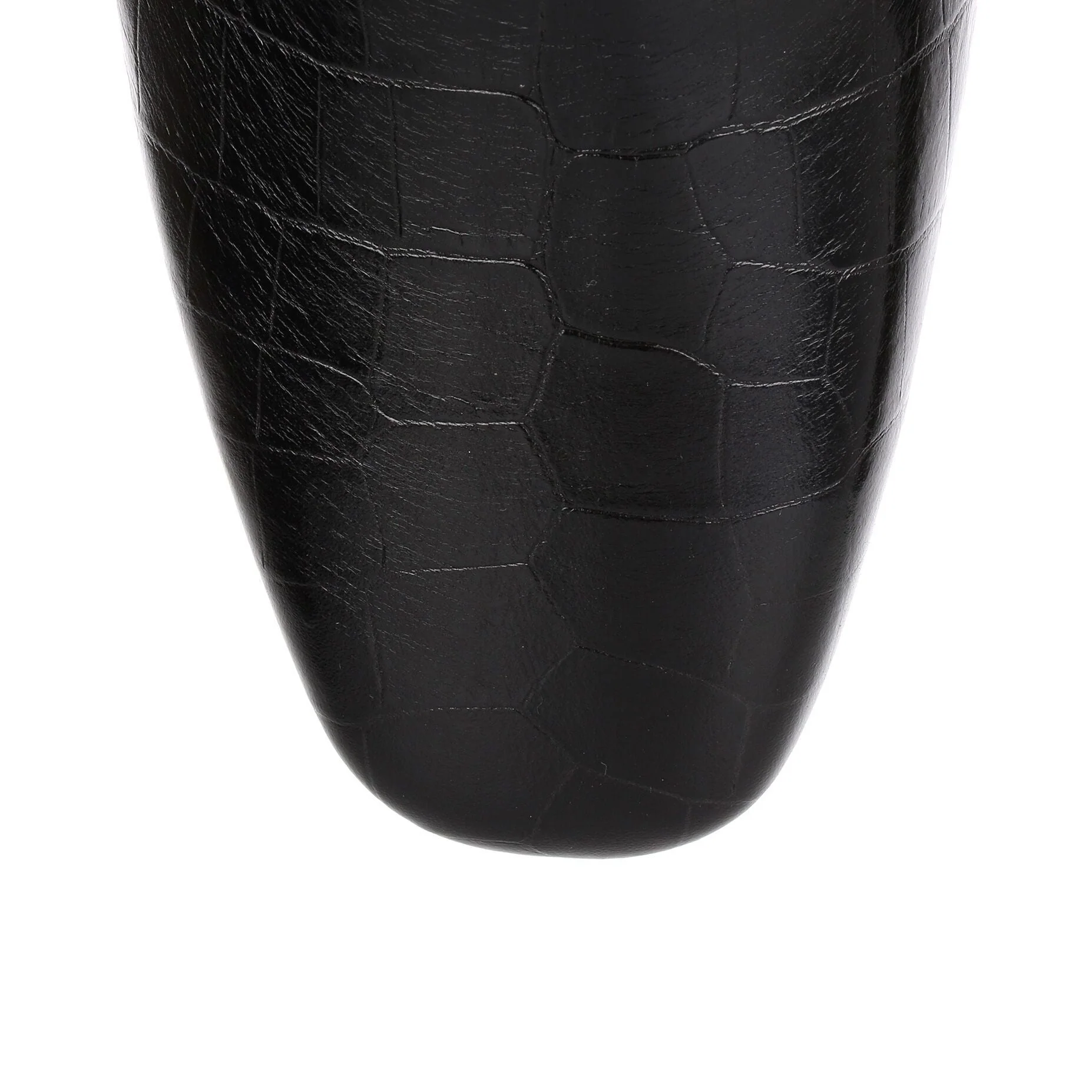 Black croc-embossed ankle boot - Image 4