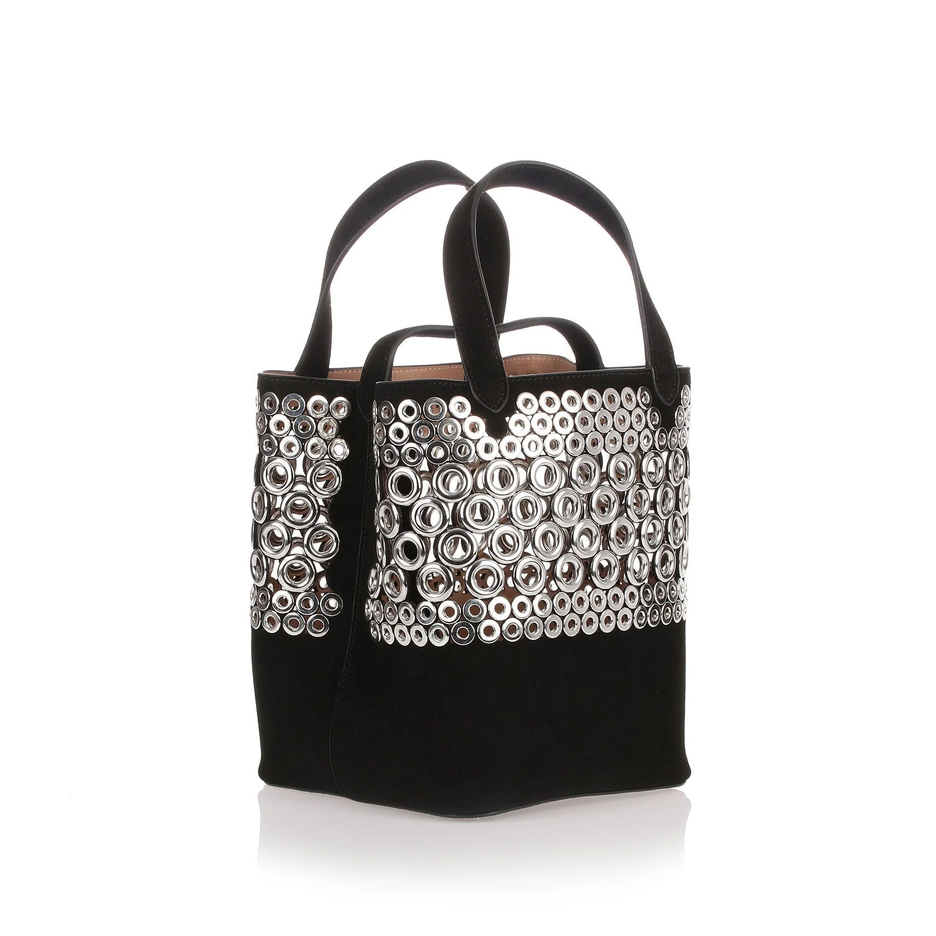 Black eyelet suede bag - Image 3