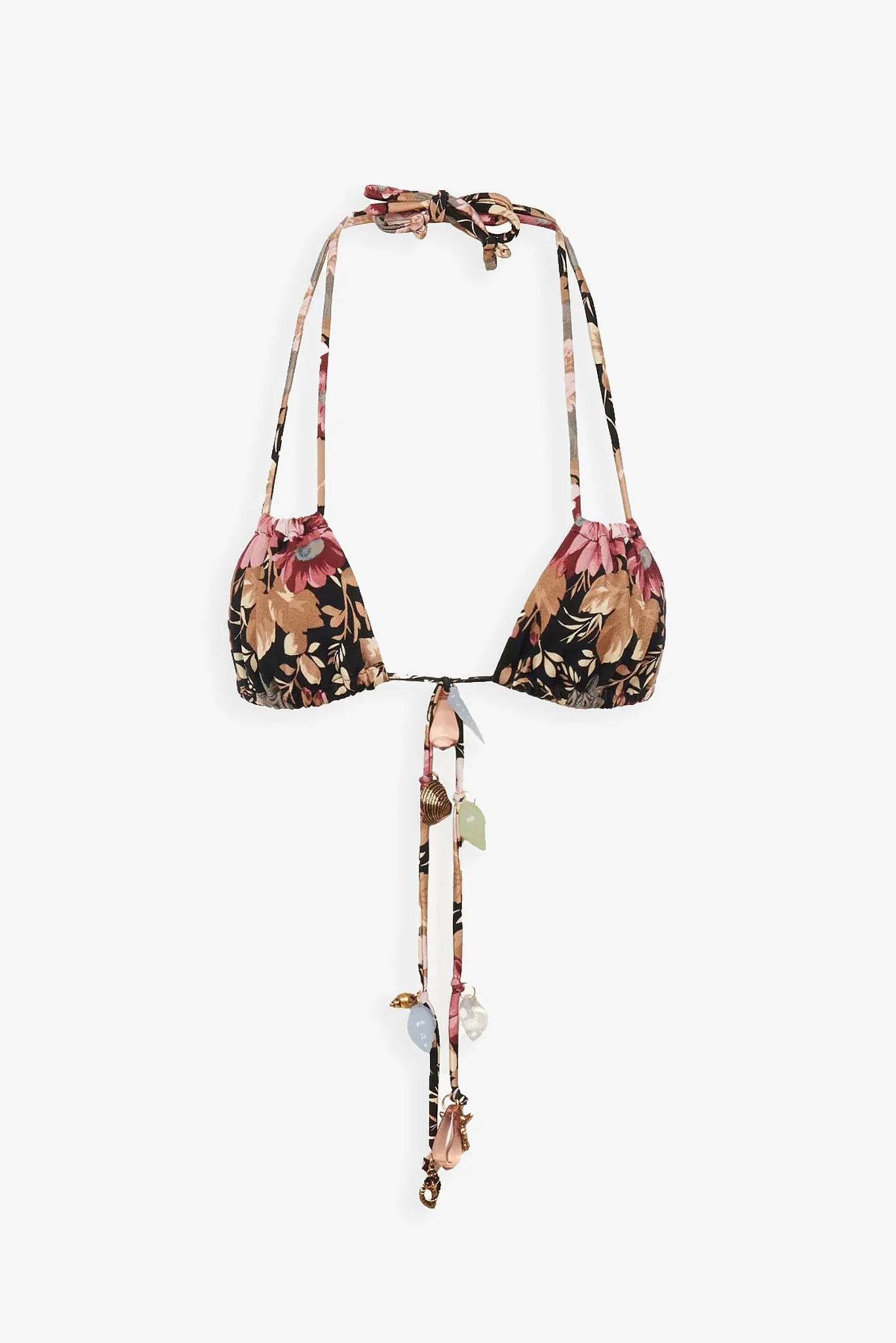 Black flower bikini top