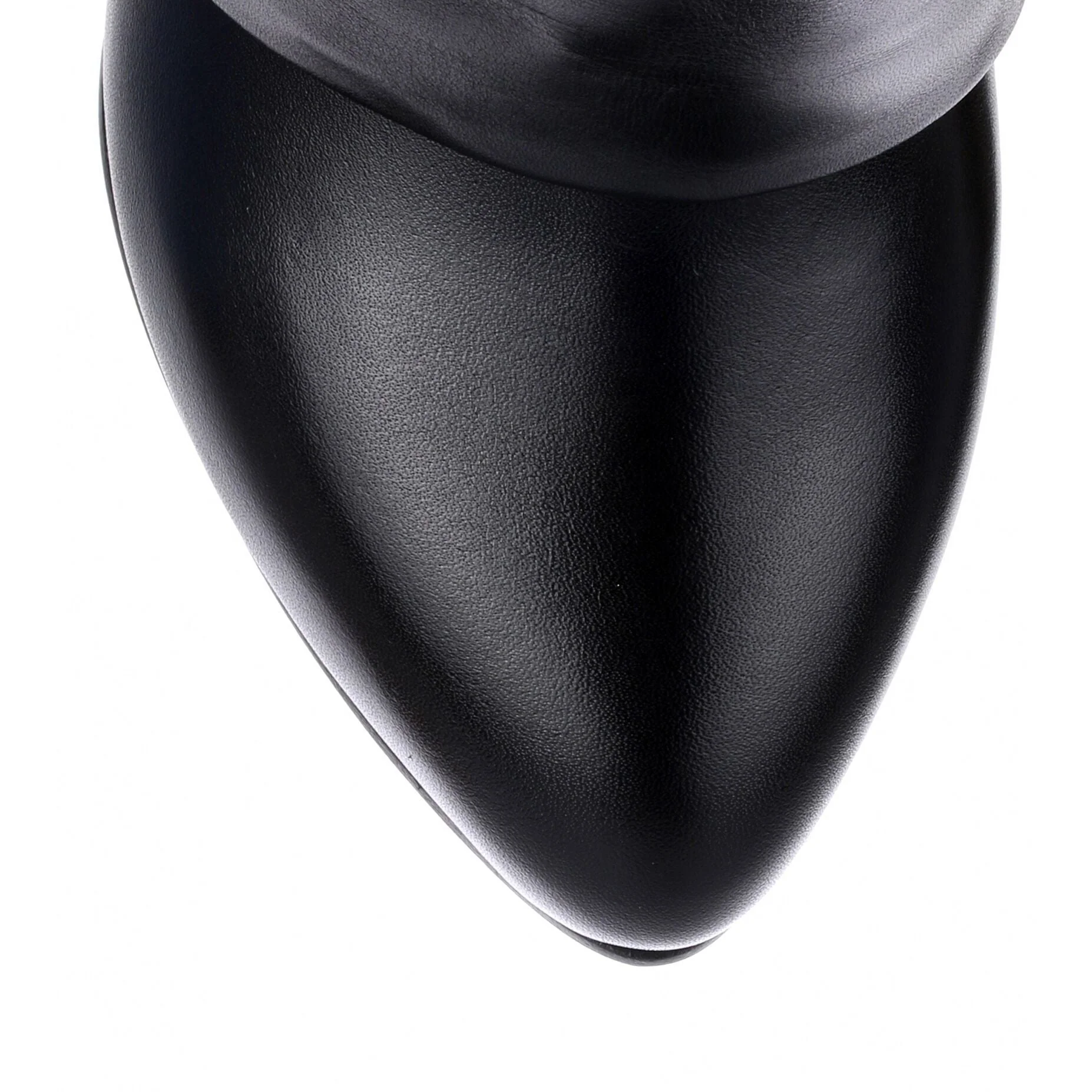 Black fold-over shark lock knee boot - Image 4