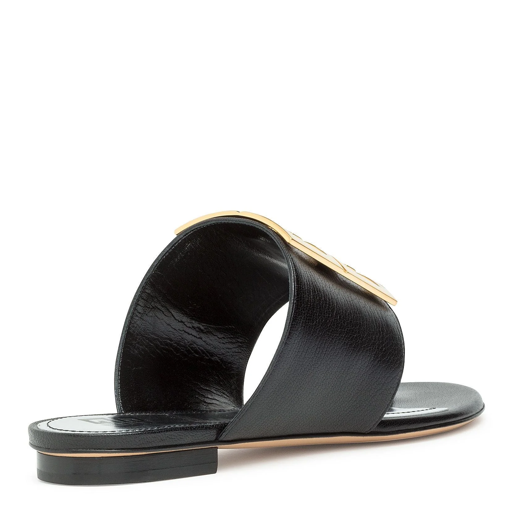 Black leather 4G Flat Sandals - Image 3