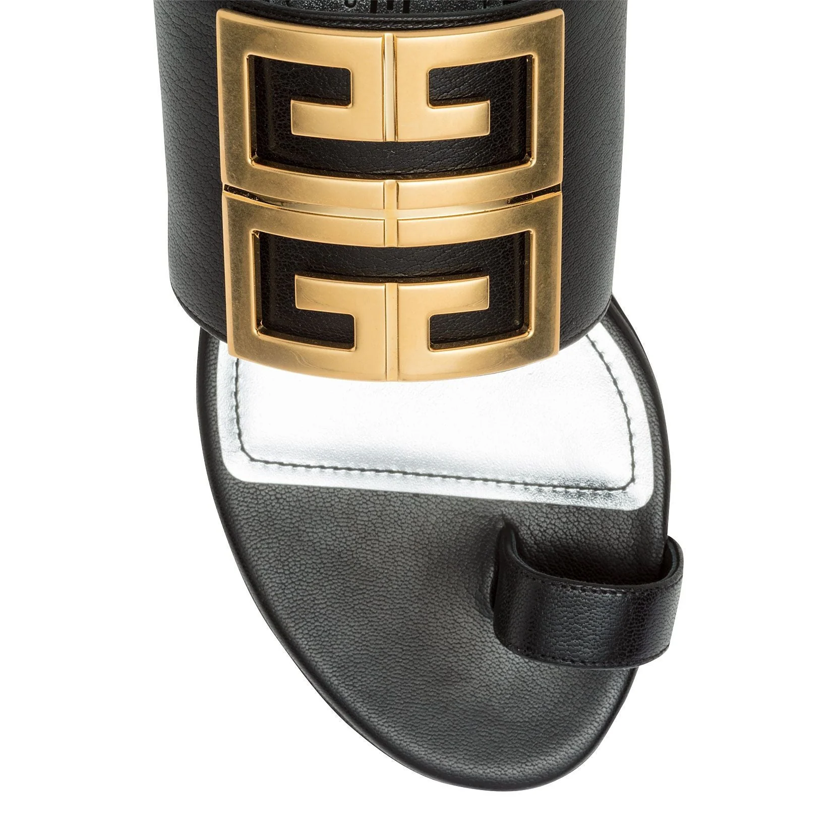 Black leather 4G Flat Sandals - Image 4