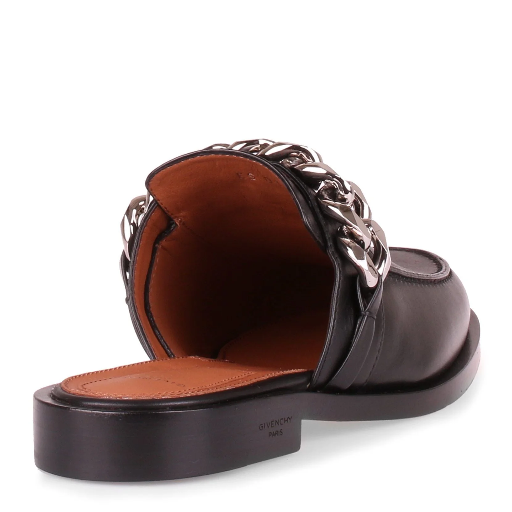 Black leather chain loafer - Image 3