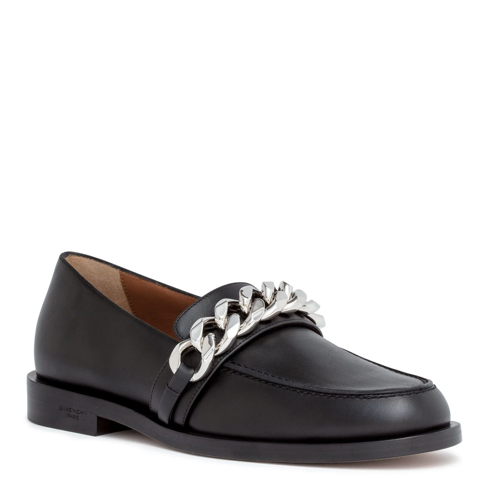 Black leather chain loafers - Image 2
