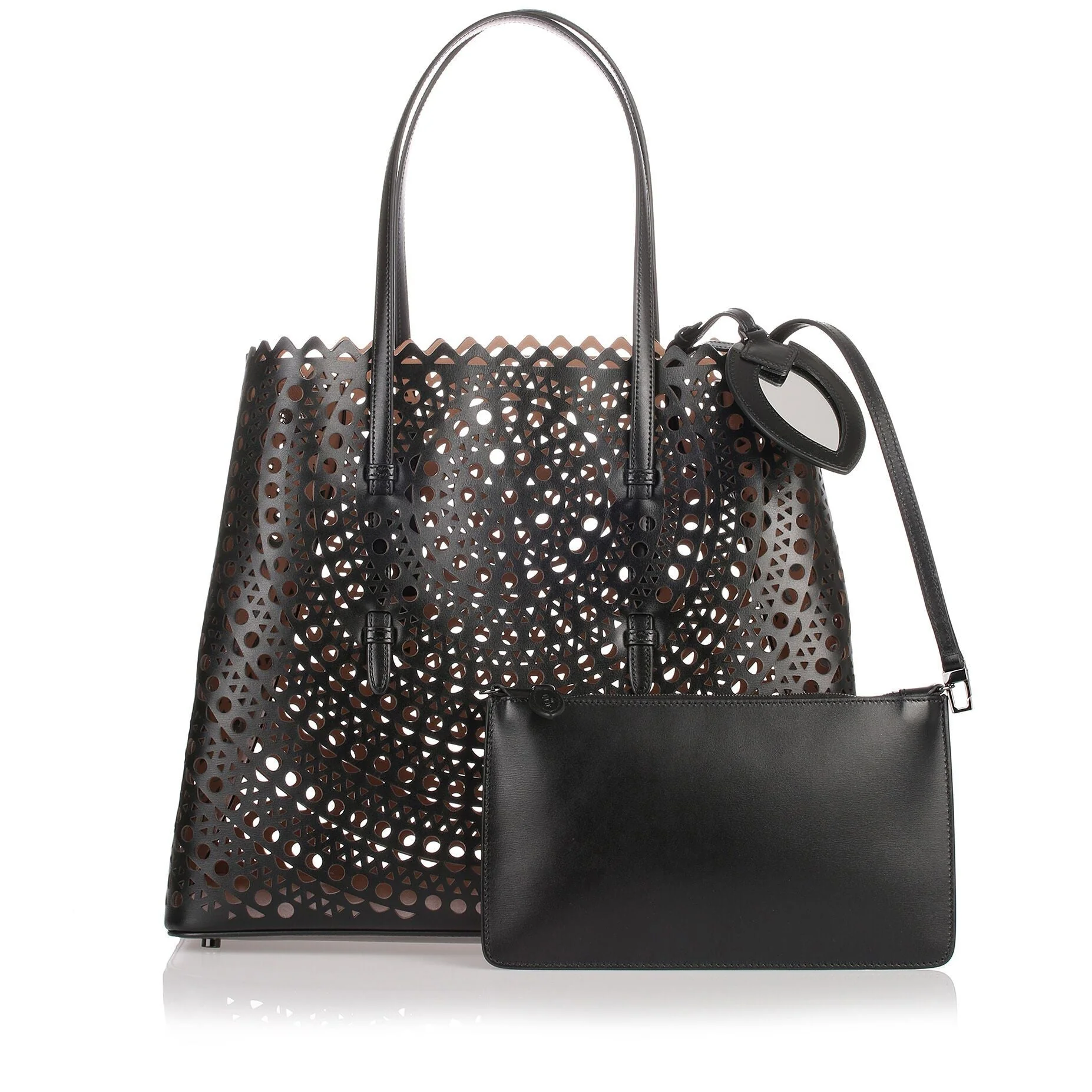 Black leather cut-out bag - Image 2