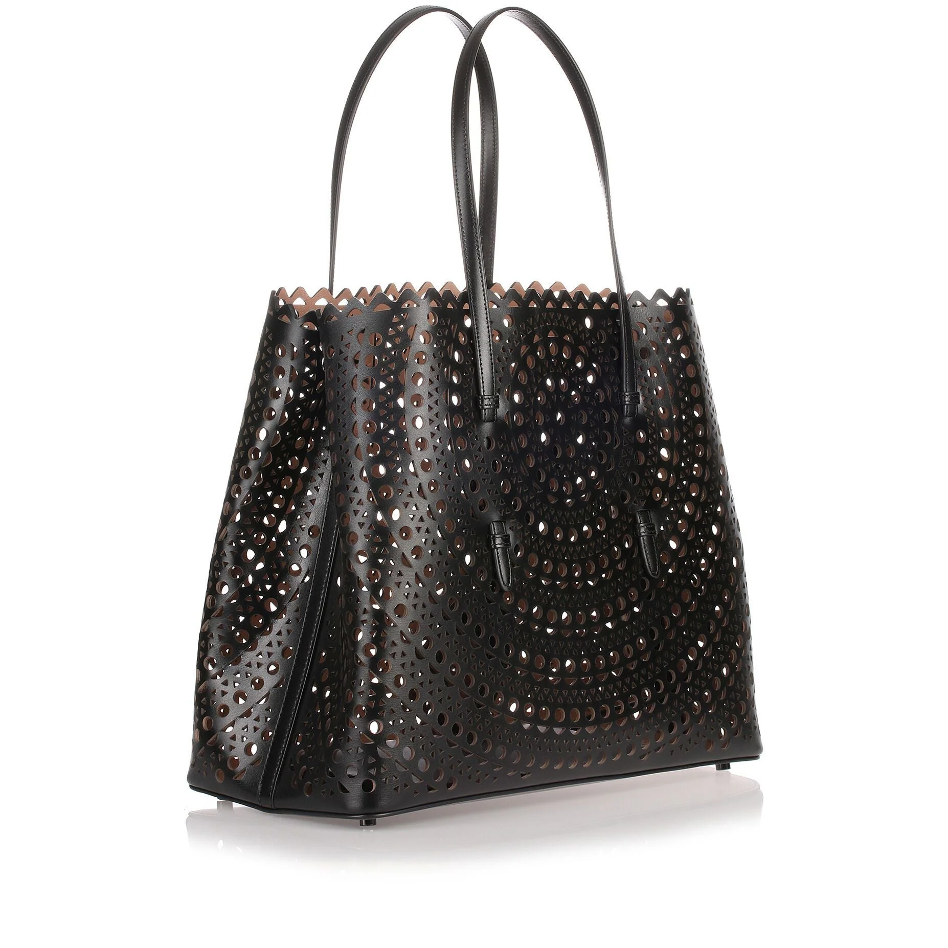 Black leather cut-out bag - Image 3