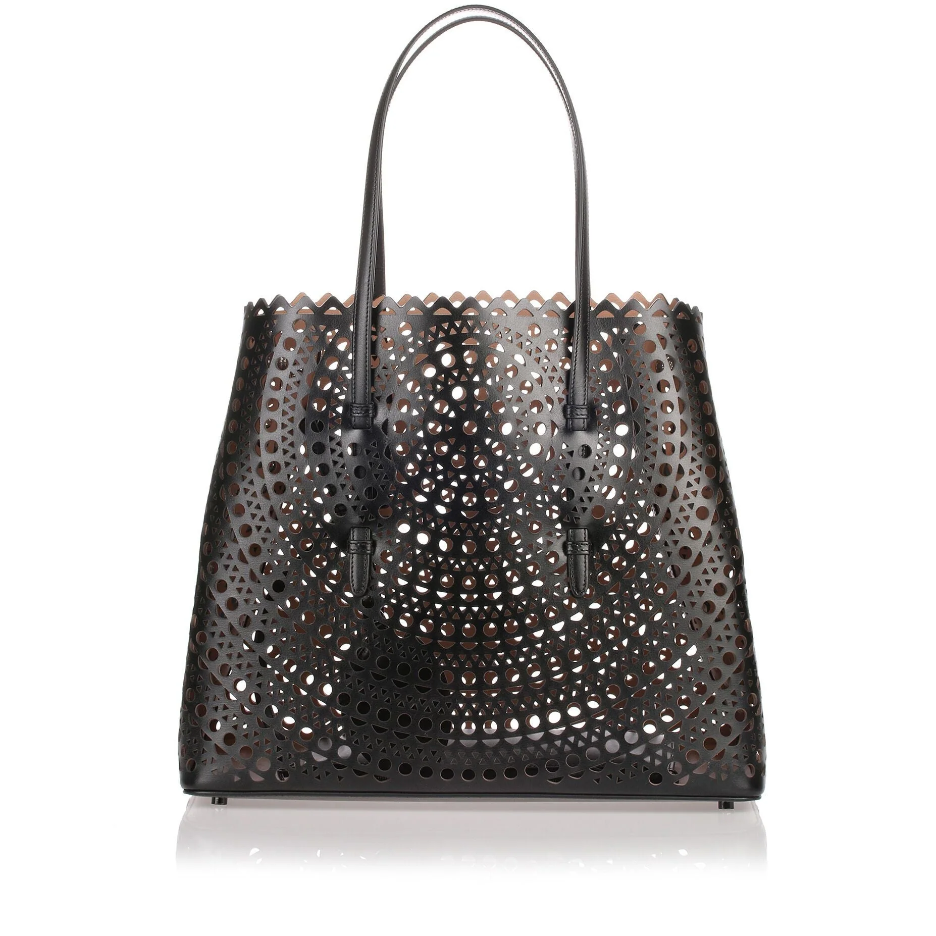 Black leather cut-out bag - Image 4