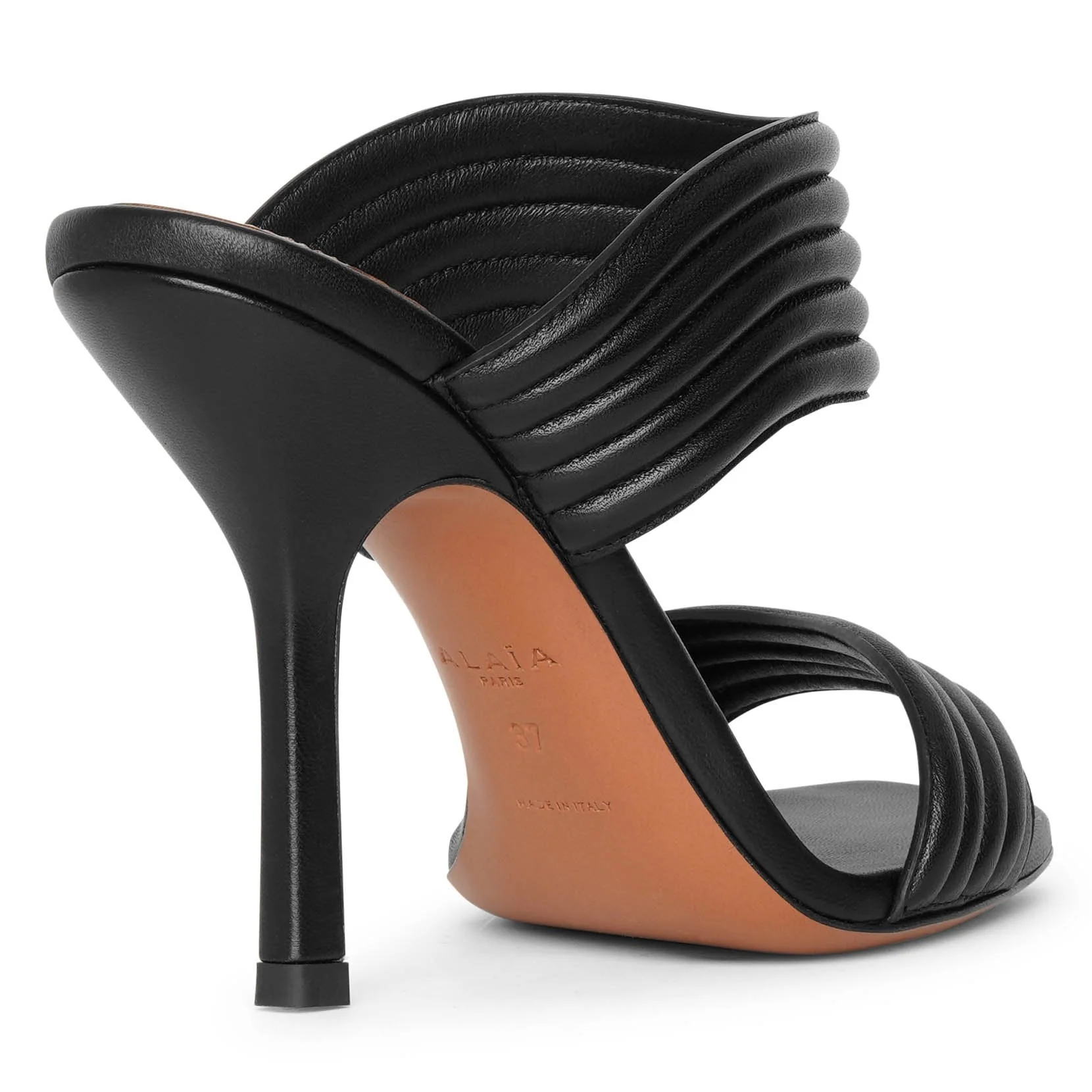 Black leather mule sandals - Image 4