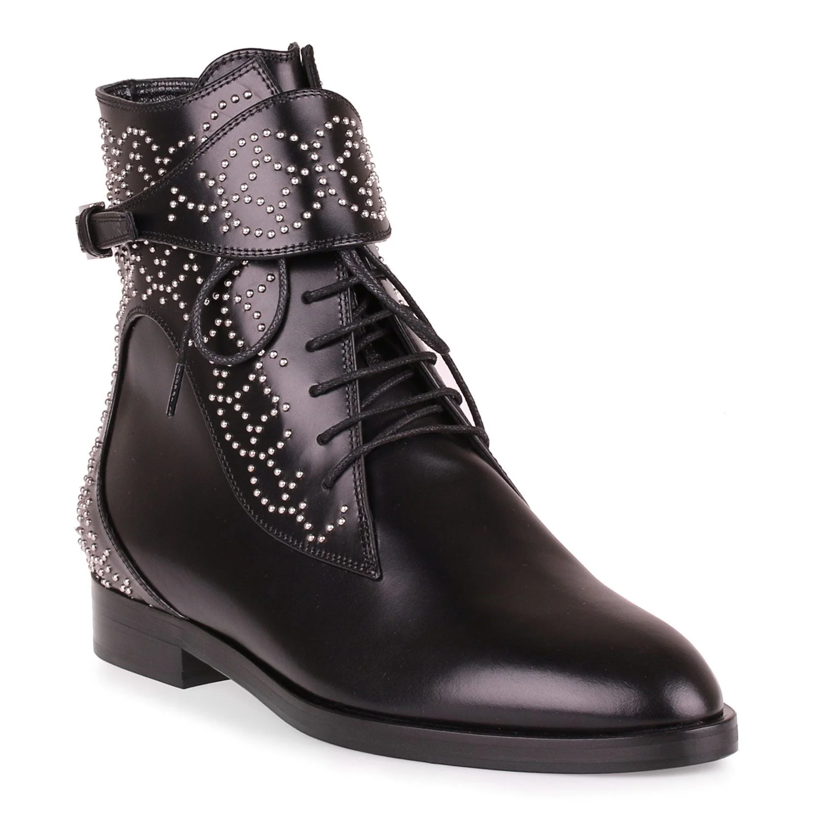Black leather studded boot - Image 2