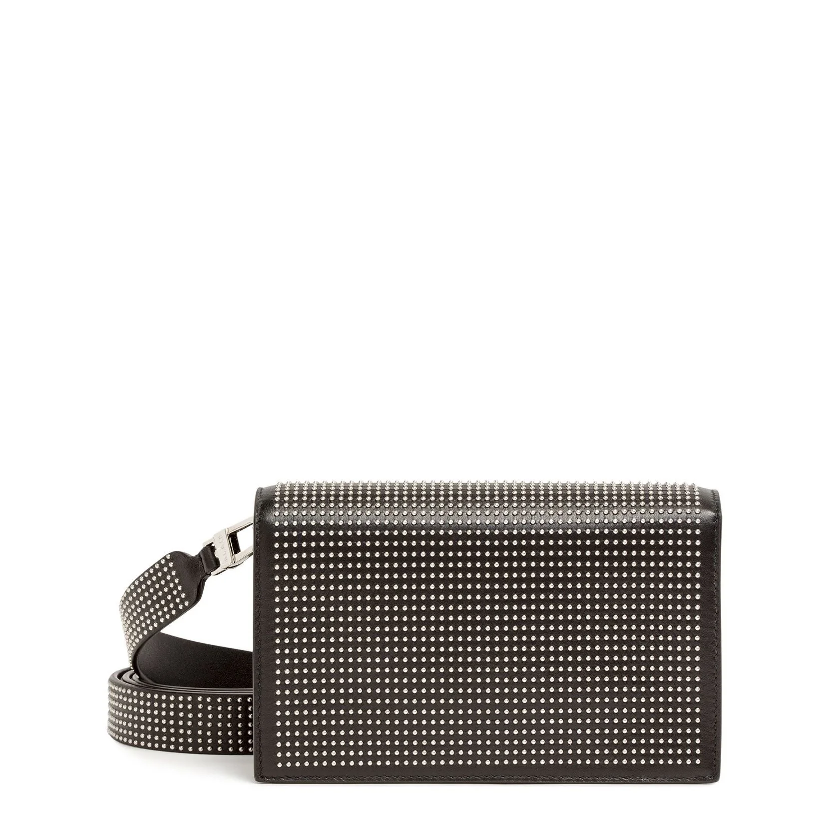 Black leather studded cross-body bag - Image 3