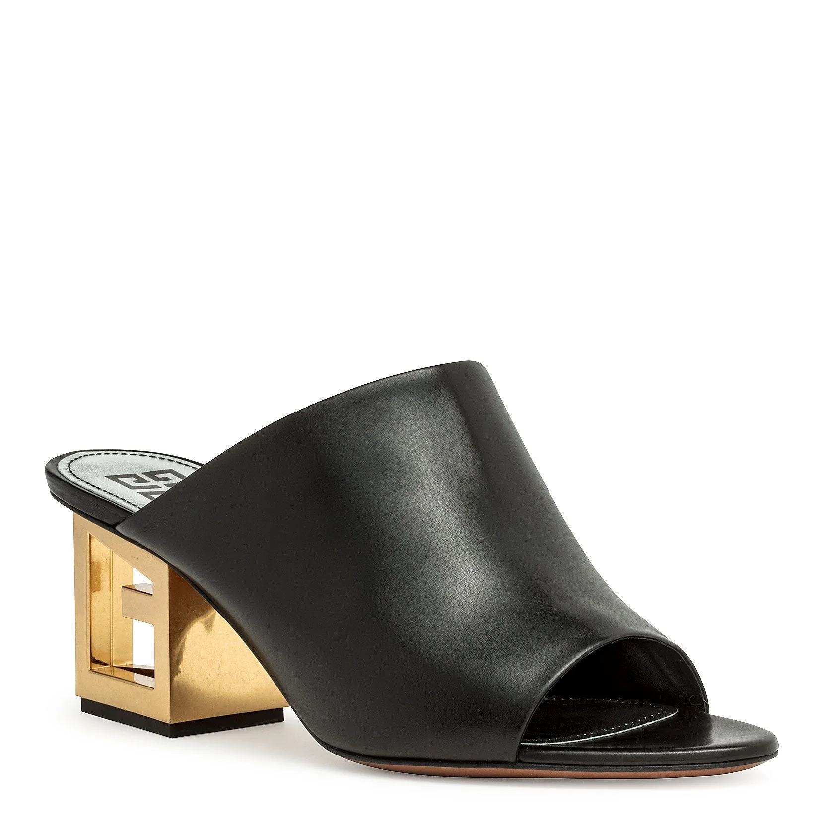 Black leather Triangle mules - Image 2